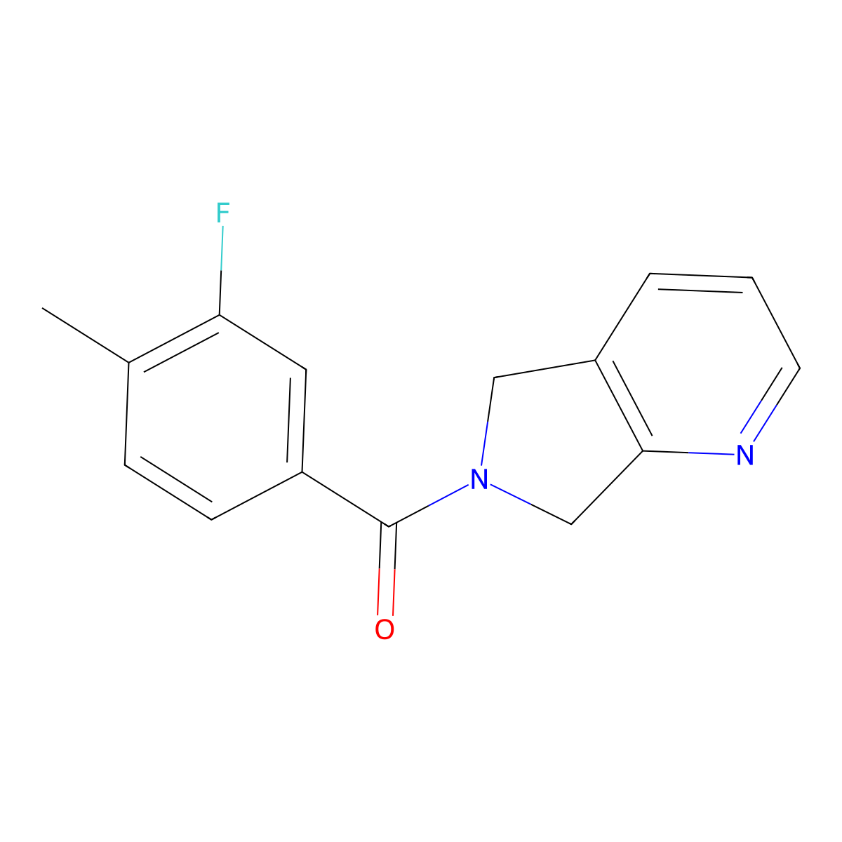 (3-fluoro-4-methylphenyl)(5H-pyrrolo[3,4-b]pyridin-6(7H)-yl)methanone molecular structure, CAS 2176069-39-7