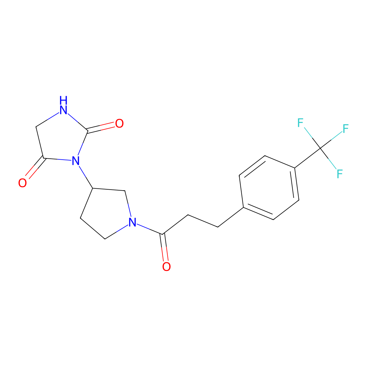3-(1-{3-[4-(Trifluoromethyl)phenyl]propanoyl}pyrrolidin-3-yl)imidazolidine-2,4-dione molecular structure, CAS 2176069-41-1
