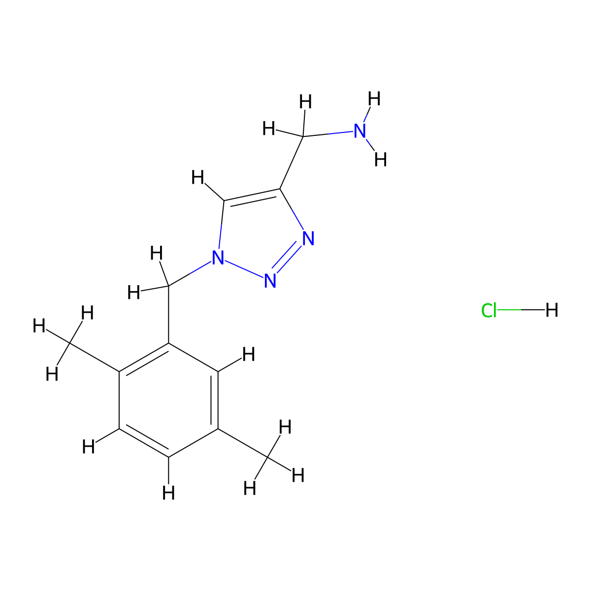 (1-(2,5-dimethylbenzyl)-1H-1,2,3-triazol-4-yl)methanamine hydrochloride molecular structure, CAS 2176069-53-5