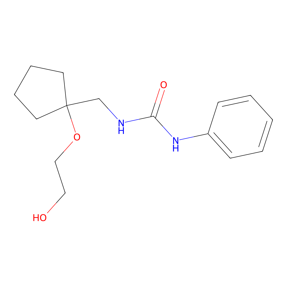 1-((1-(2-Hydroxyethoxy)cyclopentyl)methyl)-3-phenylurea molecular structure, CAS 2176069-54-6