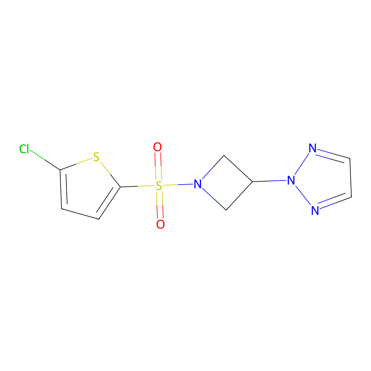 2-(1-((5-chlorothiophen-2-yl)sulfonyl)azetidin-3-yl)-2H-1,2,3-triazole molecular structure, CAS 2176069-62-6