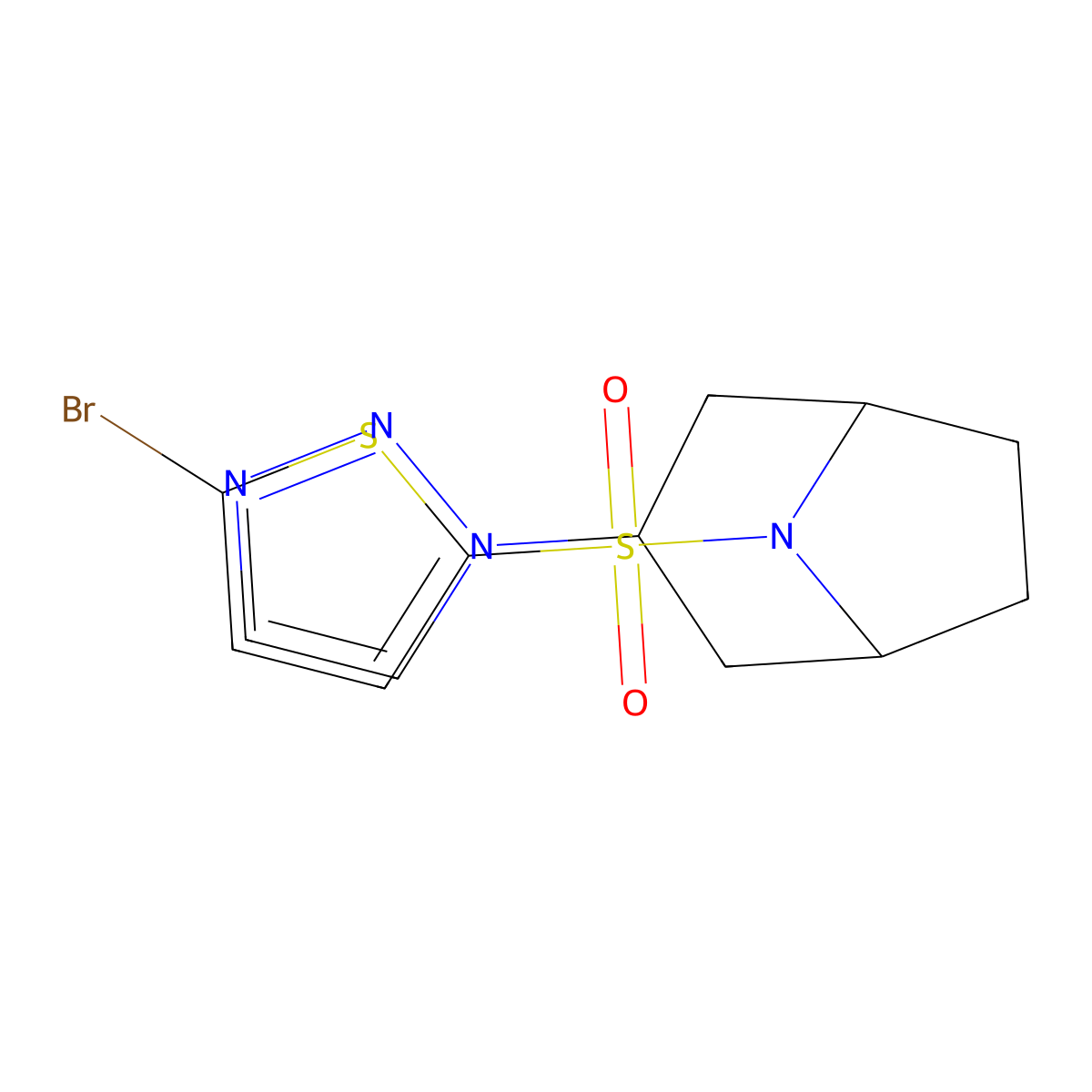 8-[(5-bromothiophen-2-yl)sulfonyl]-3-(1H-1,2,3-triazol-1-yl)-8-azabicyclo[3.2.1]octane molecular structure, CAS 2176069-83-1