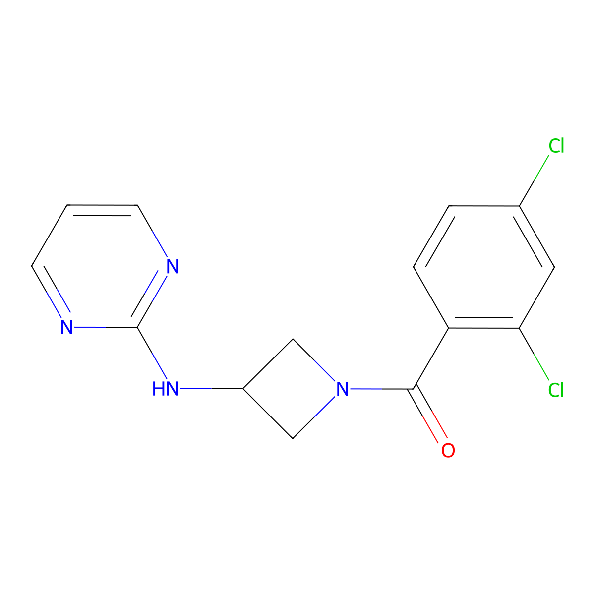 N-[1-(2,4-dichlorobenzoyl)azetidin-3-yl]pyrimidin-2-amine molecular structure, CAS 2176069-89-7