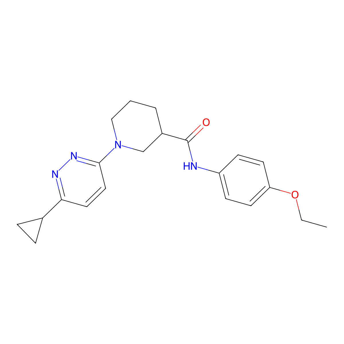 1-(6-cyclopropylpyridazin-3-yl)-N-(4-ethoxyphenyl)piperidine-3-carboxamide molecular structure, CAS 2176069-90-0