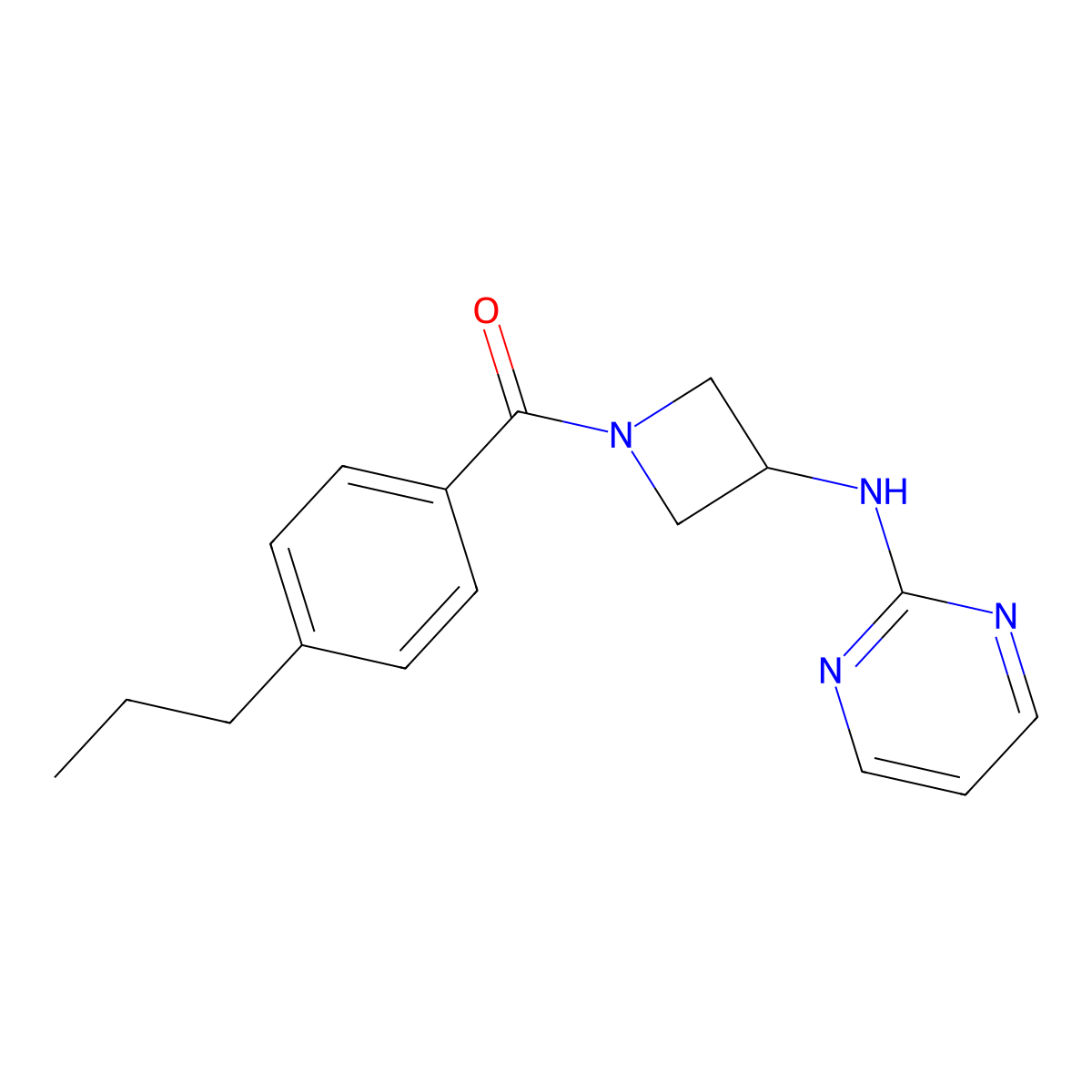 N-[1-(4-propylbenzoyl)azetidin-3-yl]pyrimidin-2-amine molecular structure, CAS 2176069-92-2
