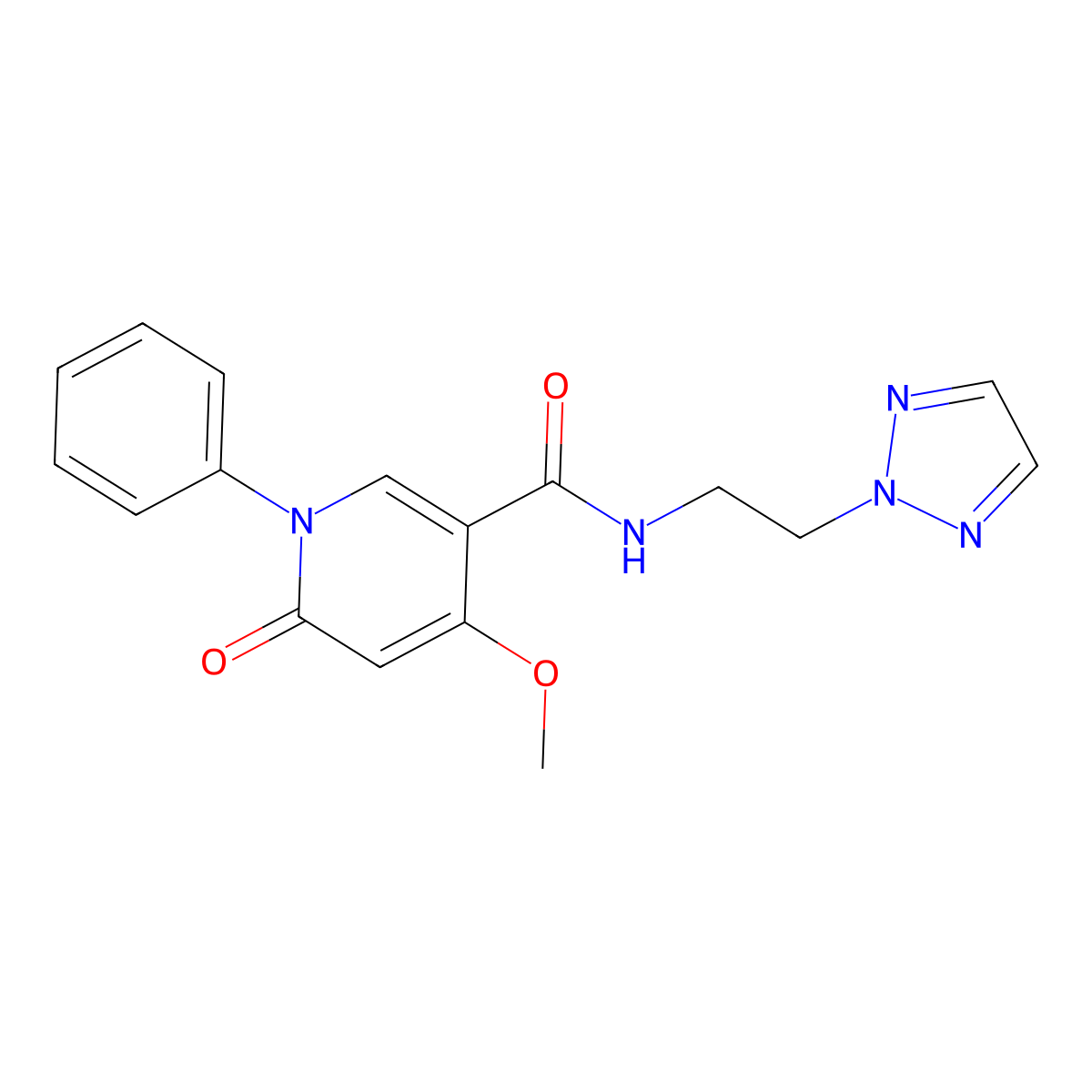4-methoxy-6-oxo-1-phenyl-N-[2-(2H-1,2,3-triazol-2-yl)ethyl]-1,6-dihydropyridine-3-carboxamide molecular structure, CAS 2176069-98-8