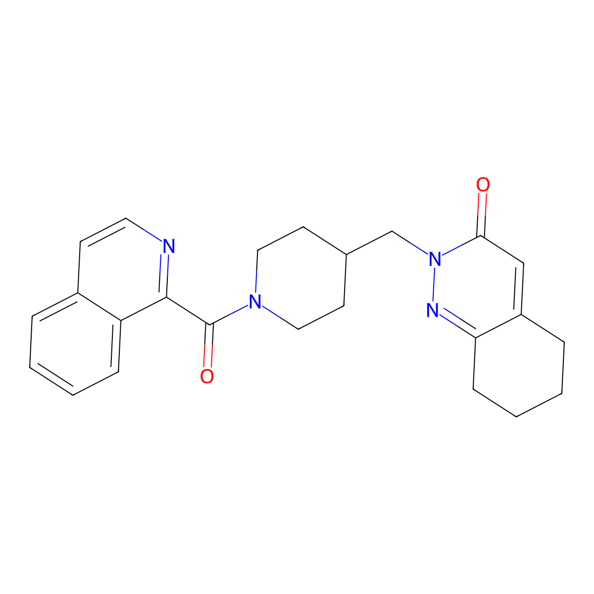 2-{[1-(Isoquinoline-1-carbonyl)piperidin-4-yl]methyl}-2,3,5,6,7,8-hexahydrocinnolin-3-one molecular structure, CAS 2176069-99-9