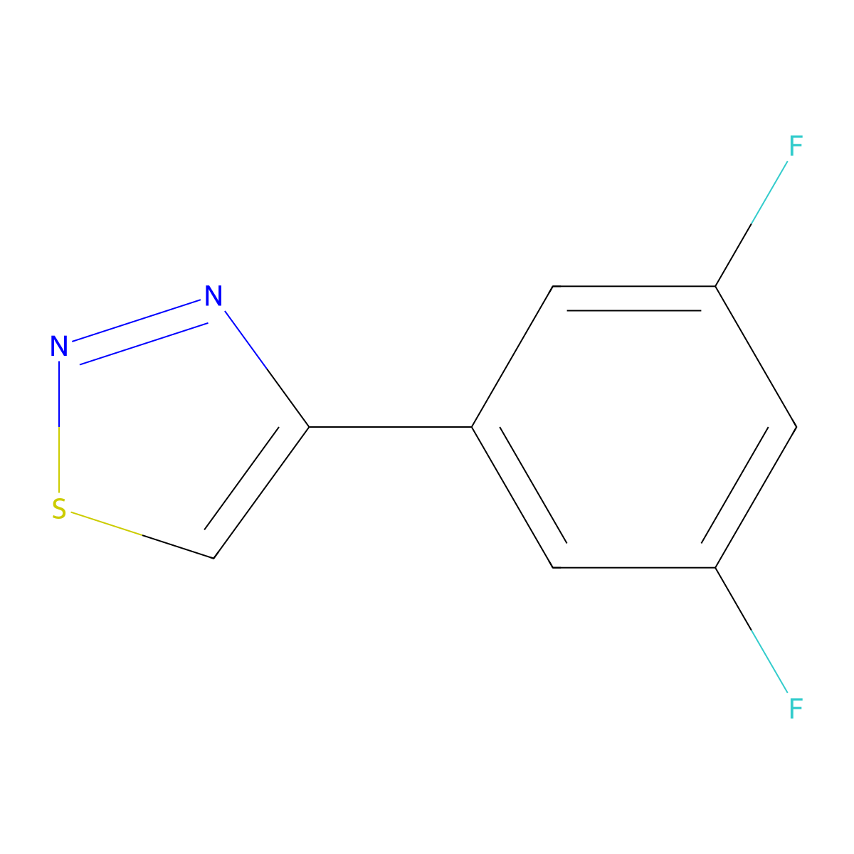 4-(3,5-Difluorophenyl)-1,2,3-thiadiazole molecular structure, CAS 2176070-00-9