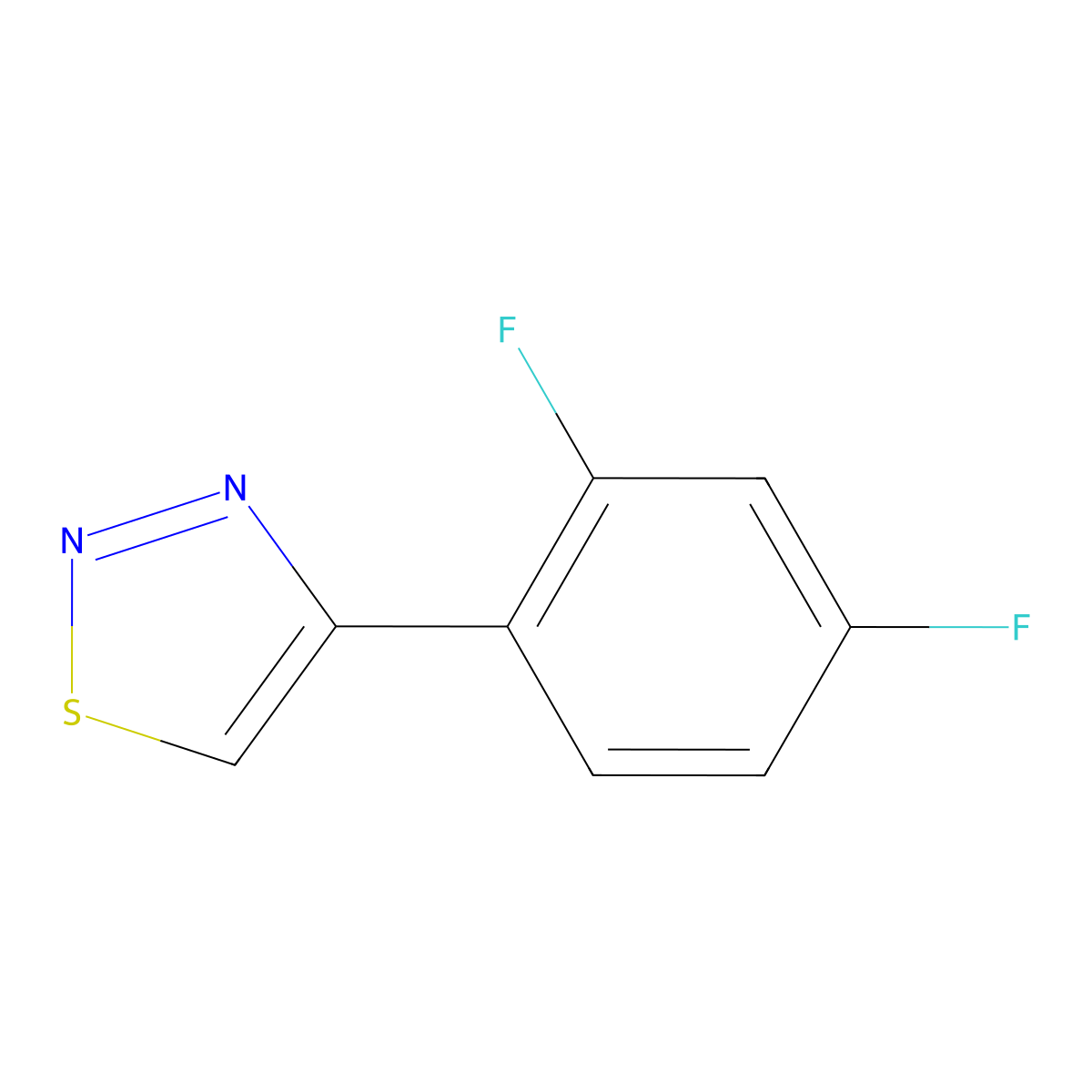 4-(2,4-Difluorophenyl)-1,2,3-thiadiazole molecular structure, CAS 2176070-01-0
