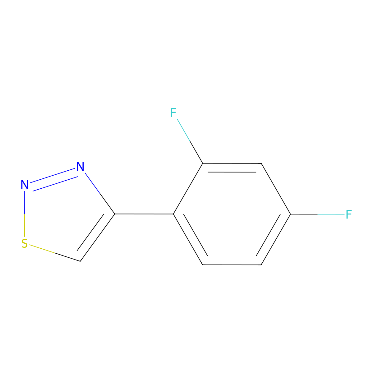 4-(2,4-Difluorophenyl)-1,2,3-thiadiazole molecular structure, CAS 2176070-01-0