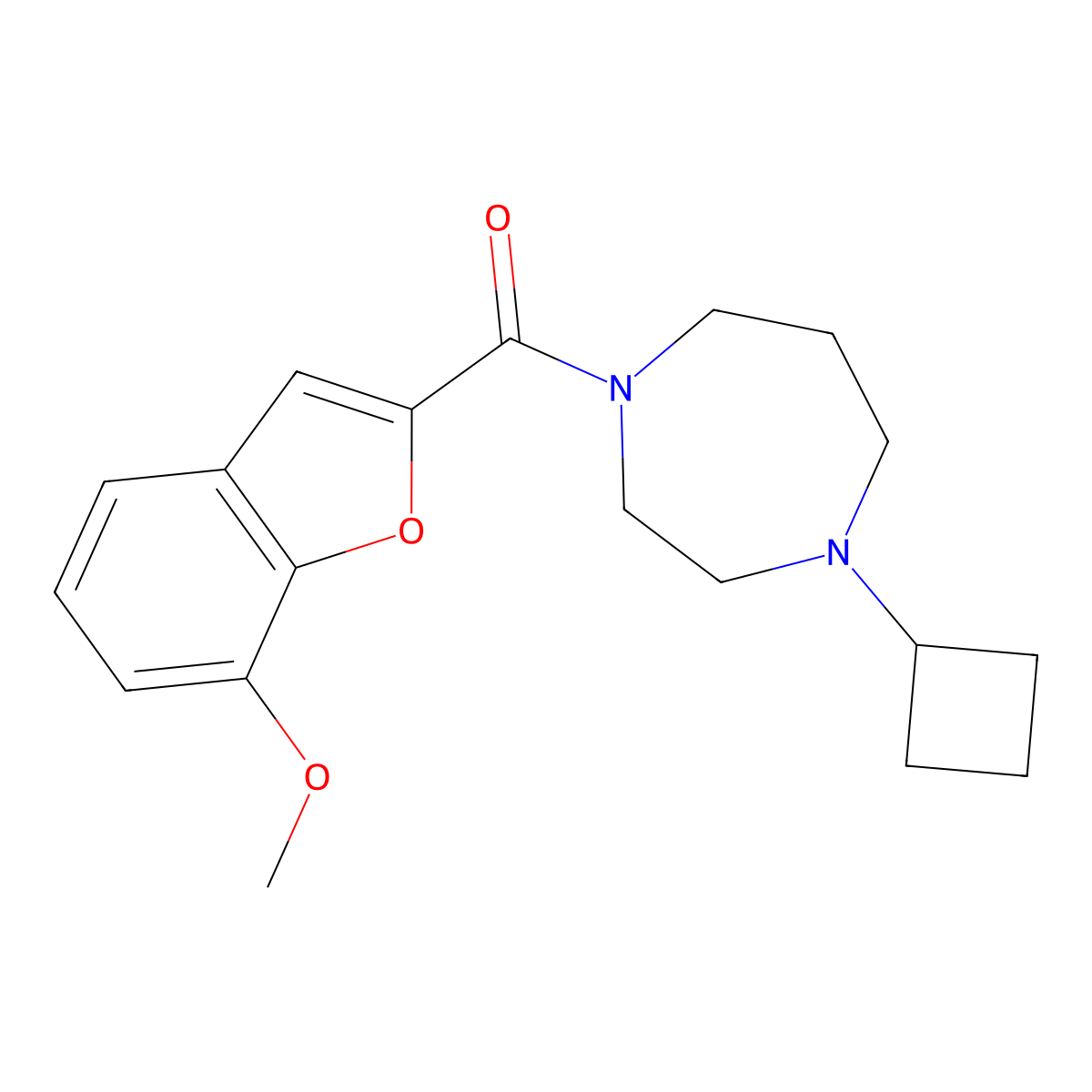 (4-Cyclobutyl-1,4-diazepan-1-yl)(7-methoxybenzofuran-2-yl)methanone molecular structure, CAS 2176070-02-1