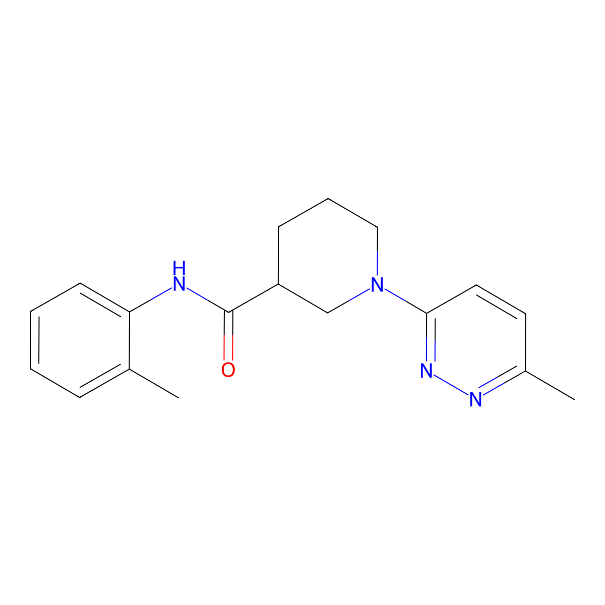N-(2-methylphenyl)-1-(6-methylpyridazin-3-yl)piperidine-3-carboxamide molecular structure, CAS 2176070-04-3