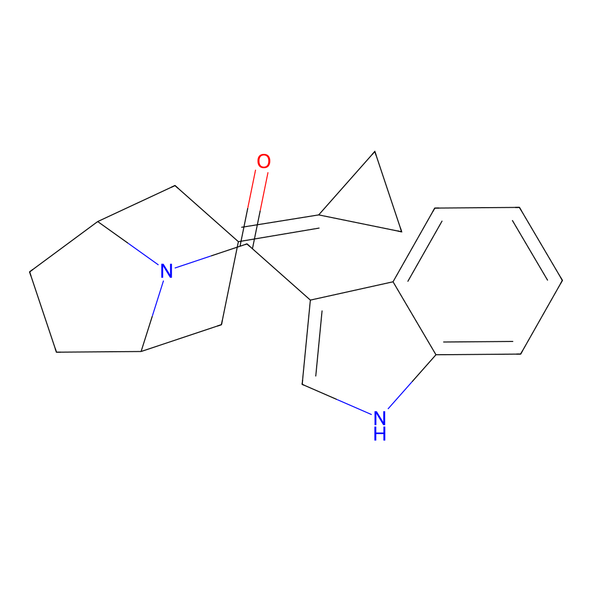 3-{3-cyclopropylidene-8-azabicyclo[3.2.1]octane-8-carbonyl}-1H-indole molecular structure, CAS 2176070-09-8