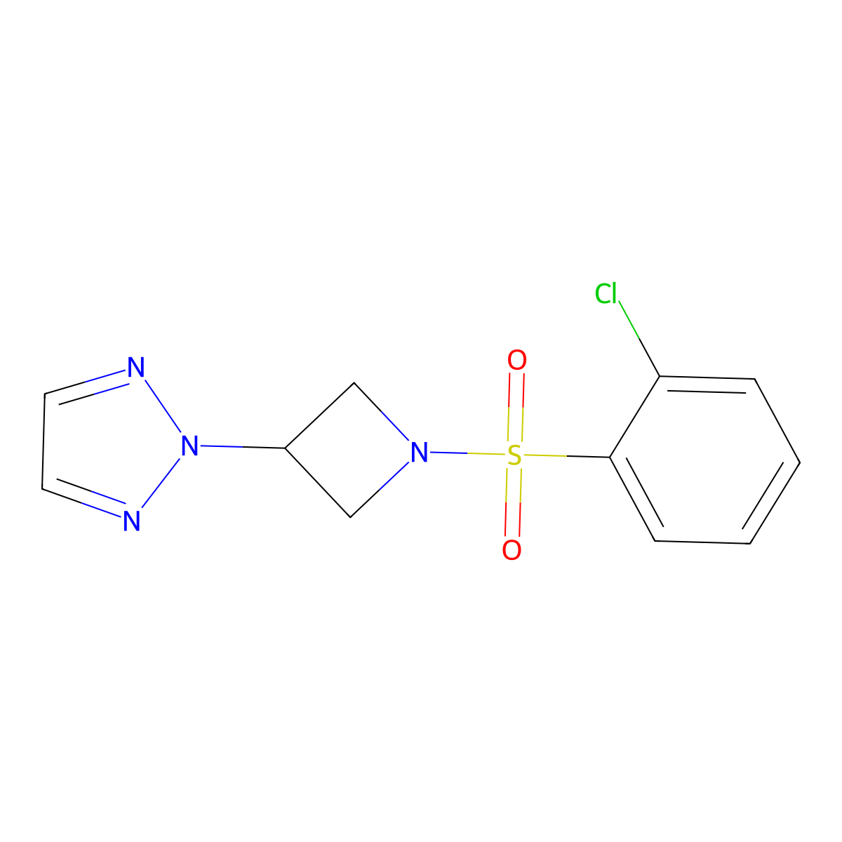 2-[1-(2-chlorobenzenesulfonyl)azetidin-3-yl]-2H-1,2,3-triazole molecular structure, CAS 2176070-18-9