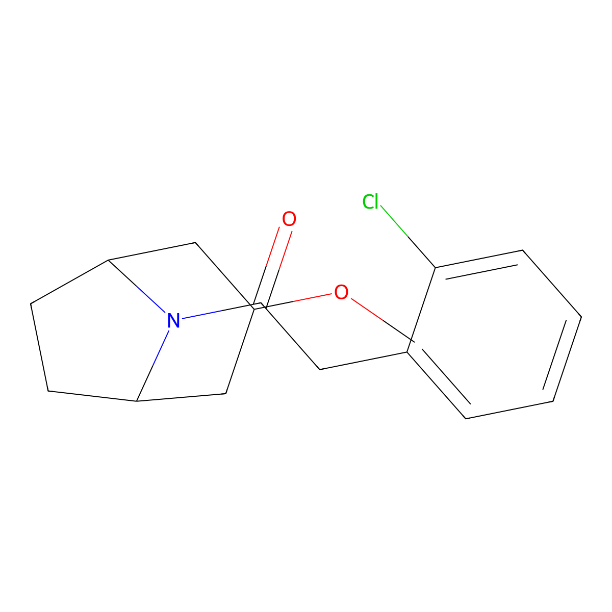 2-(2-chlorophenyl)-1-((1R,5S)-3-methoxy-8-azabicyclo[3.2.1]octan-8-yl)ethanone molecular structure, CAS 2176070-19-0