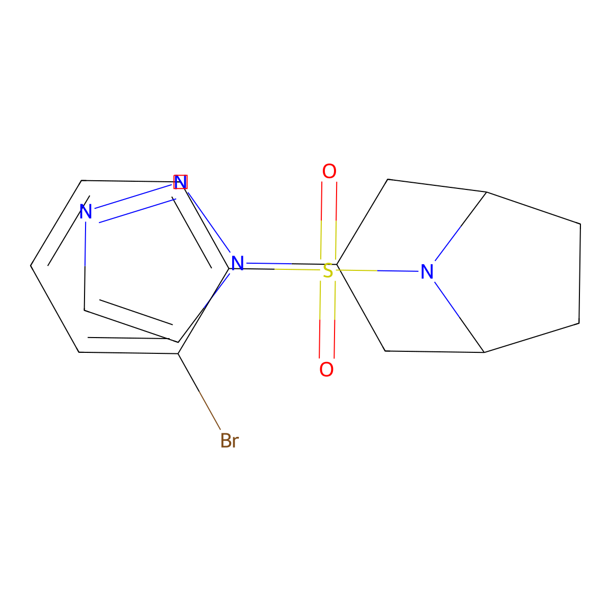 8-(2-bromobenzenesulfonyl)-3-(1H-1,2,3-triazol-1-yl)-8-azabicyclo[3.2.1]octane molecular structure, CAS 2176070-23-6