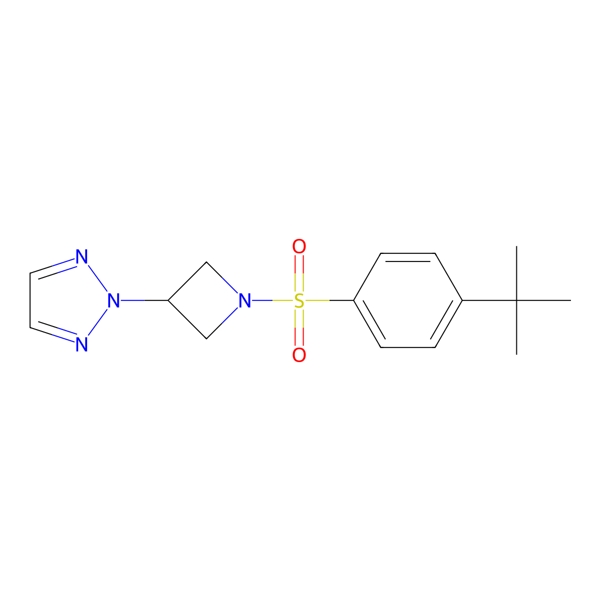 2-[1-(4-tert-butylbenzenesulfonyl)azetidin-3-yl]-2H-1,2,3-triazole molecular structure, CAS 2176070-24-7