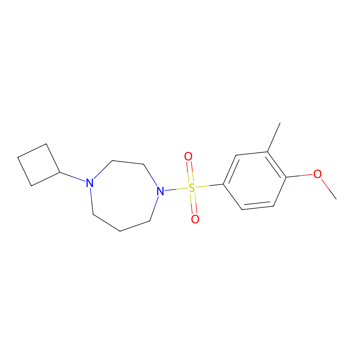 1-Cyclobutyl-4-(4-methoxy-3-methylbenzenesulfonyl)-1,4-diazepane molecular structure, CAS 2176070-31-6