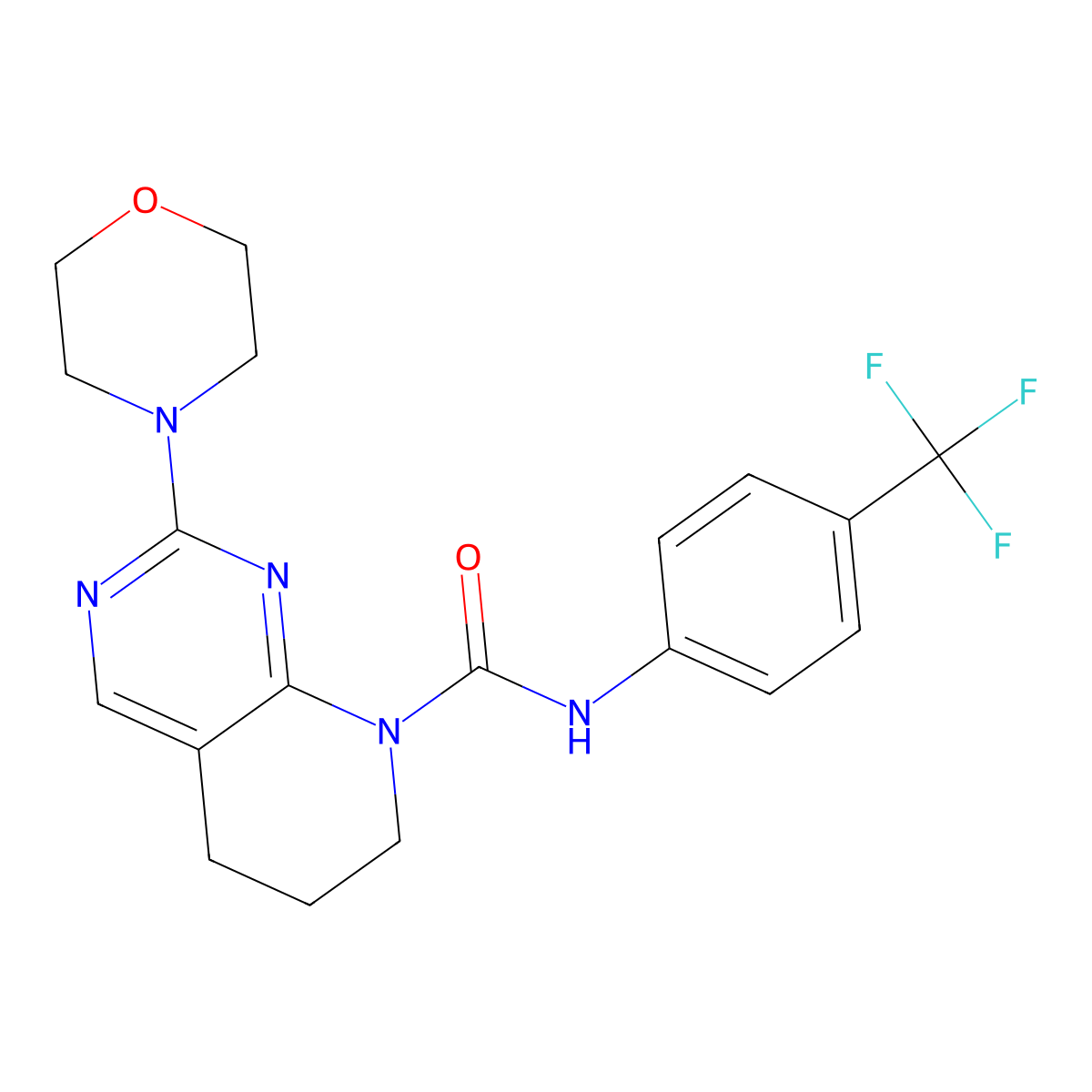2-(morpholin-4-yl)-N-[4-(trifluoromethyl)phenyl]-5H,6H,7H,8H-pyrido[2,3-d]pyrimidine-8-carboxamide molecular structure, CAS 2176070-33-8