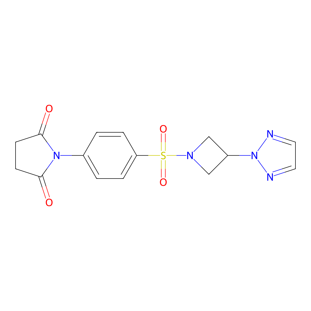1-(4-{[3-(2H-1,2,3-triazol-2-yl)azetidin-1-yl]sulfonyl}phenyl)pyrrolidine-2,5-dione molecular structure, CAS 2176070-34-9