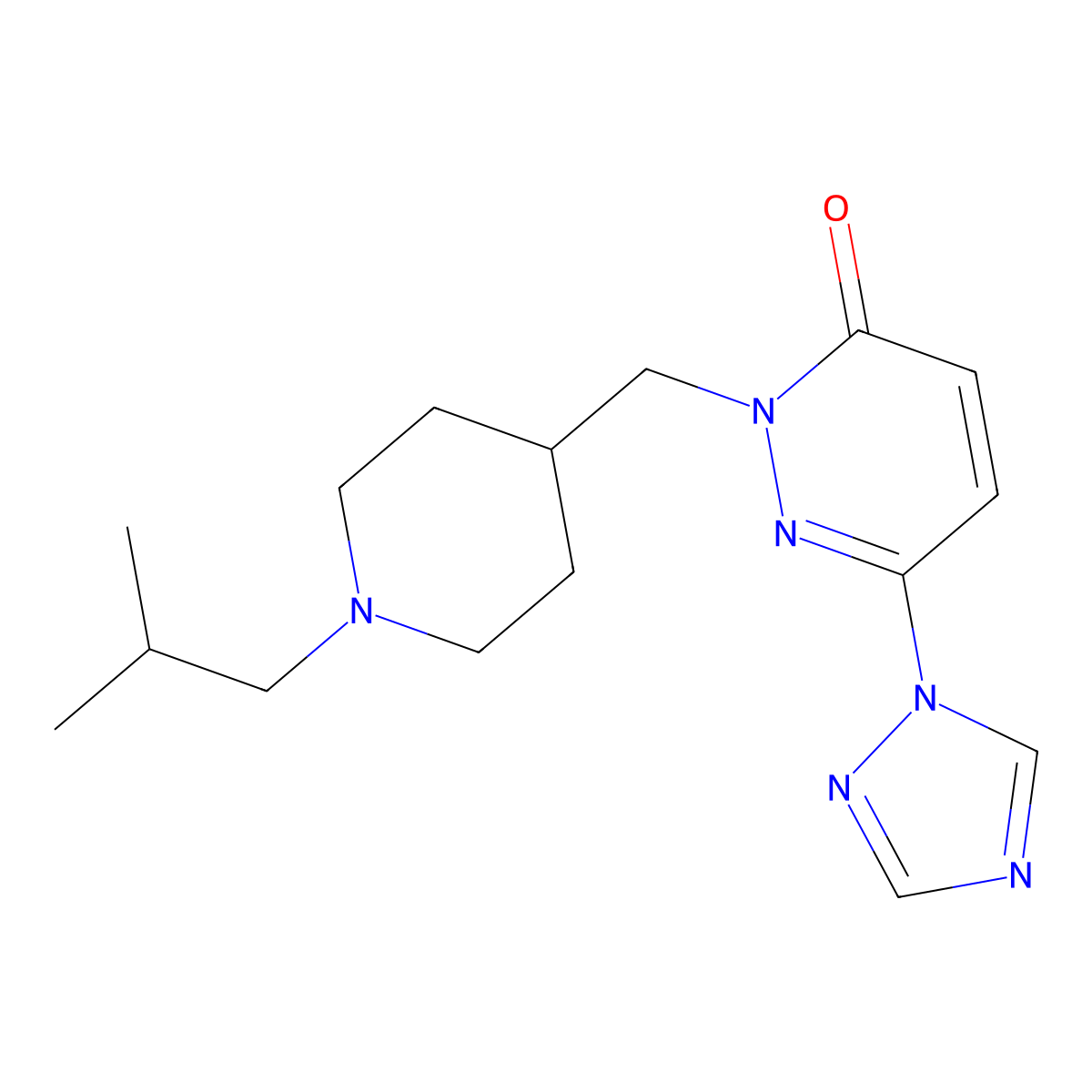 2-{[1-(2-methylpropyl)piperidin-4-yl]methyl}-6-(1H-1,2,4-triazol-1-yl)-2,3-dihydropyridazin-3-one molecular structure, CAS 2176124-39-1