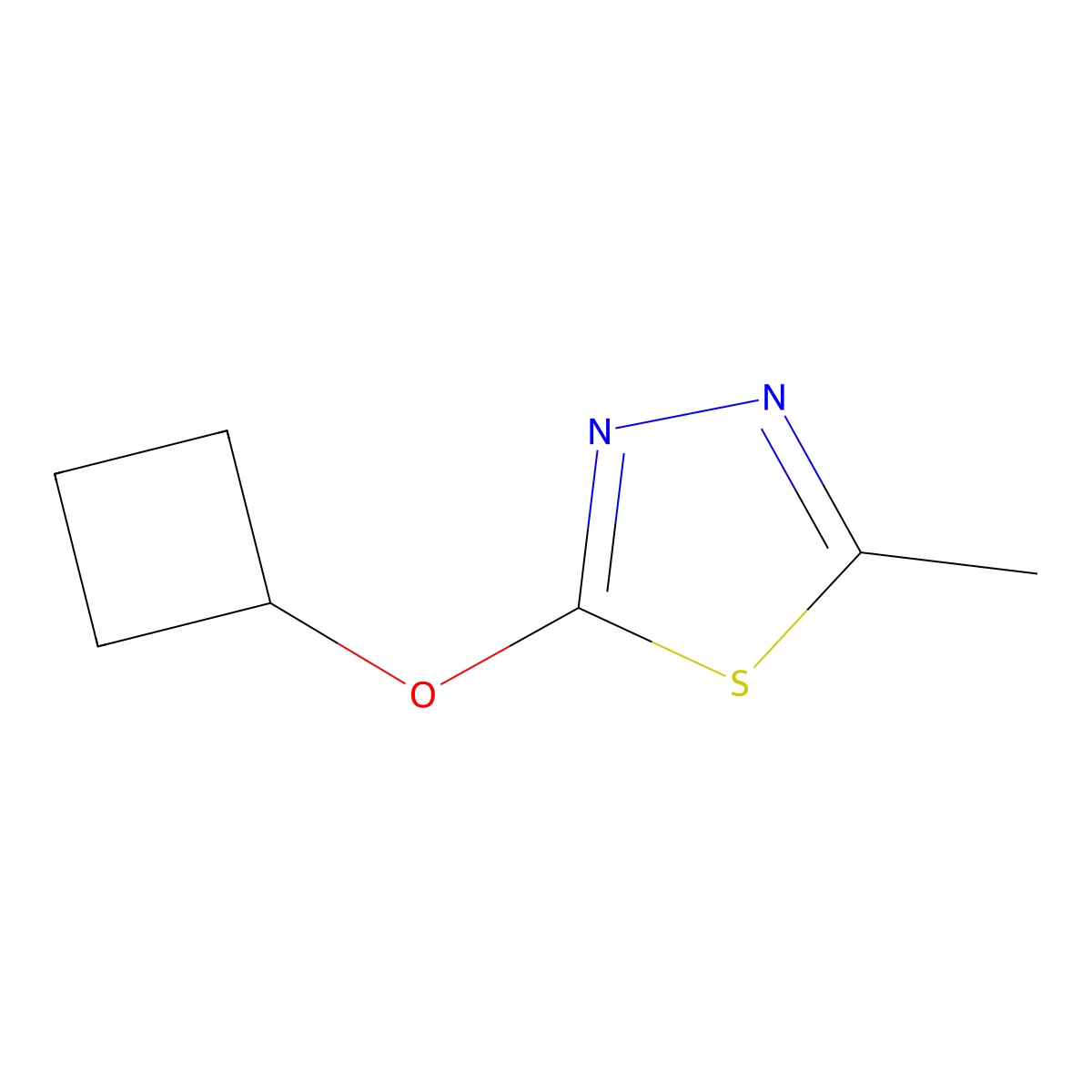 2-Cyclobutoxy-5-methyl-1,3,4-thiadiazole molecular structure, CAS 2176124-44-8