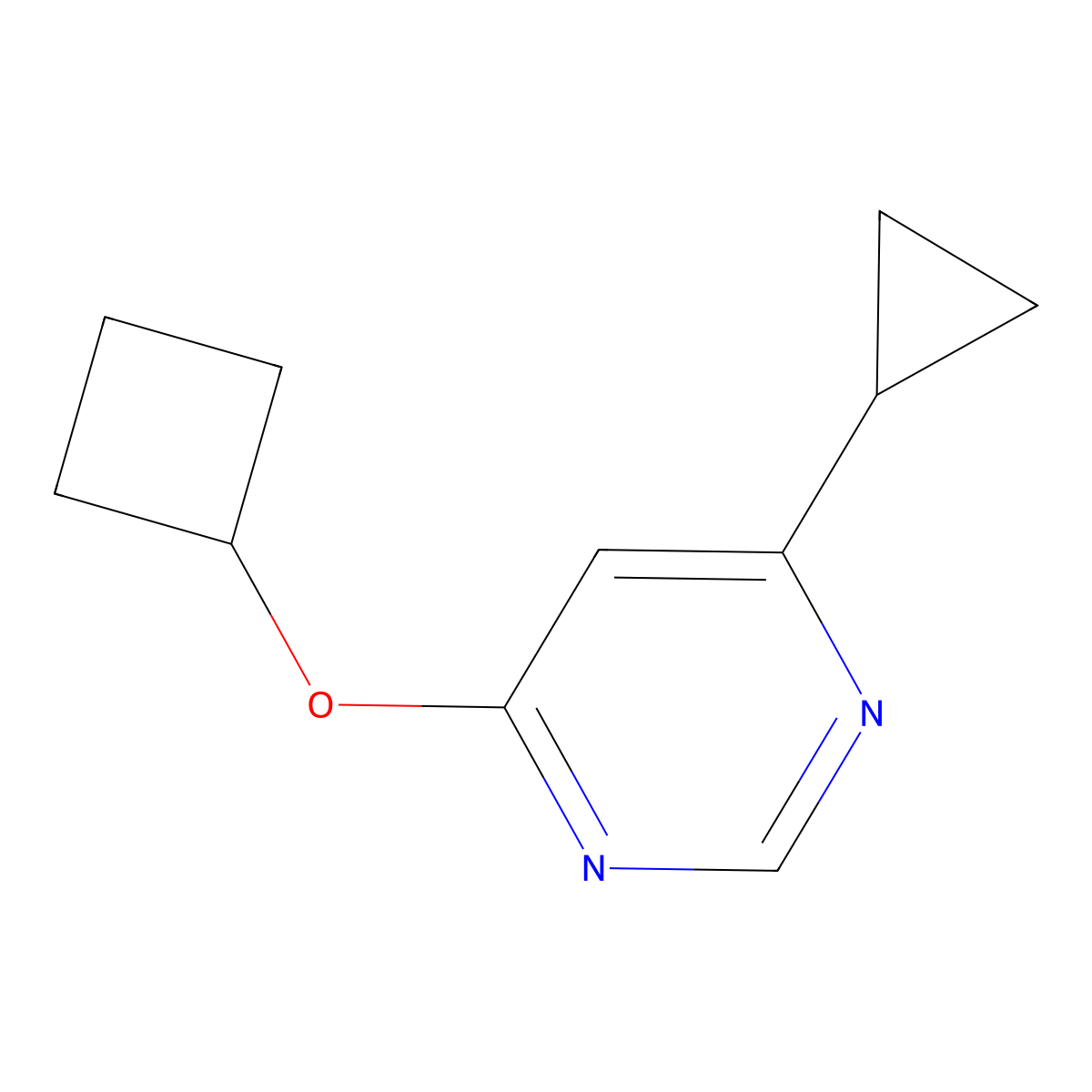 4-Cyclobutoxy-6-cyclopropylpyrimidine molecular structure, CAS 2176124-45-9