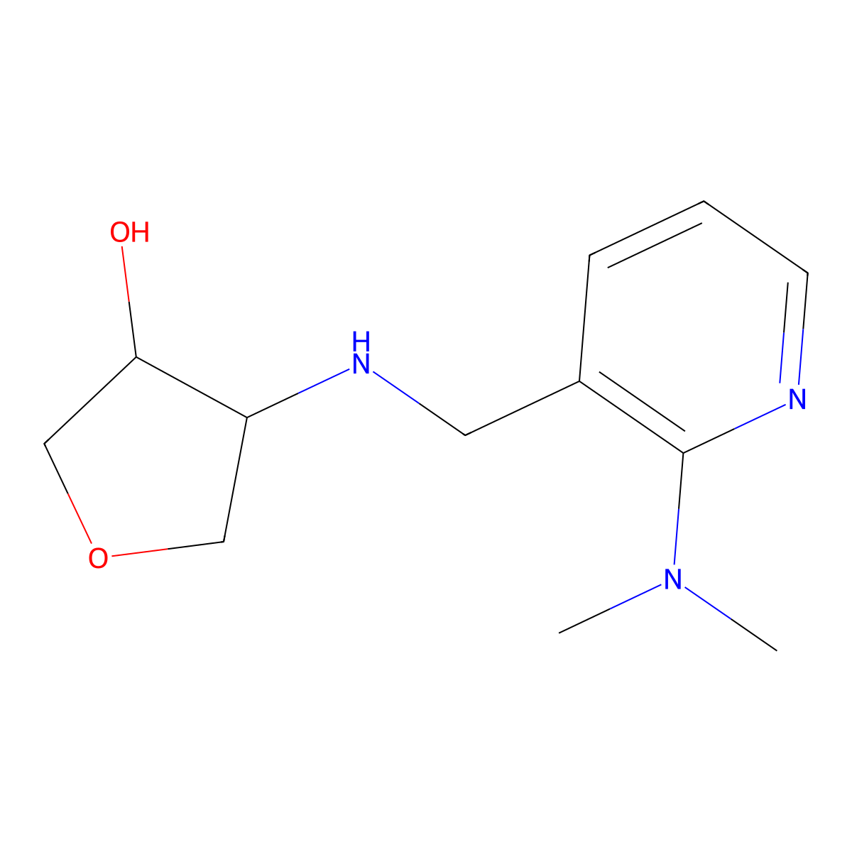4-({[2-(Dimethylamino)pyridin-3-yl]methyl}amino)oxolan-3-ol molecular structure, CAS 2176124-51-7