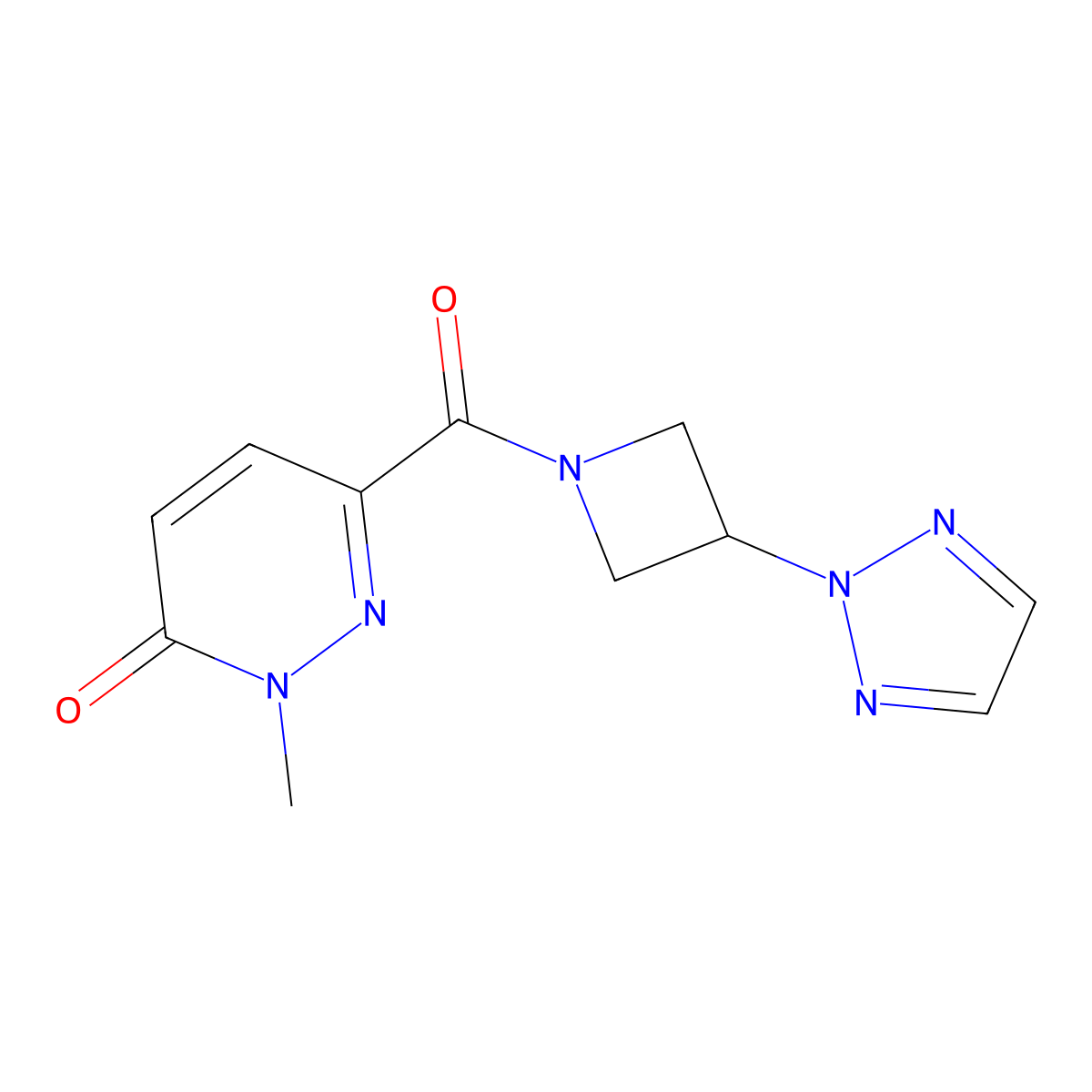 2-methyl-6-[3-(2H-1,2,3-triazol-2-yl)azetidine-1-carbonyl]-2,3-dihydropyridazin-3-one molecular structure, CAS 2176124-56-2
