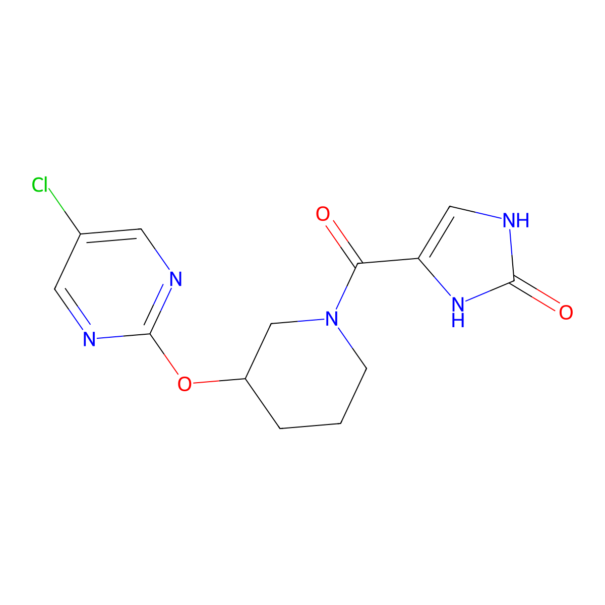 4-(3-((5-chloropyrimidin-2-yl)oxy)piperidine-1-carbonyl)-1H-imidazol-2(3H)-one molecular structure, CAS 2176124-60-8