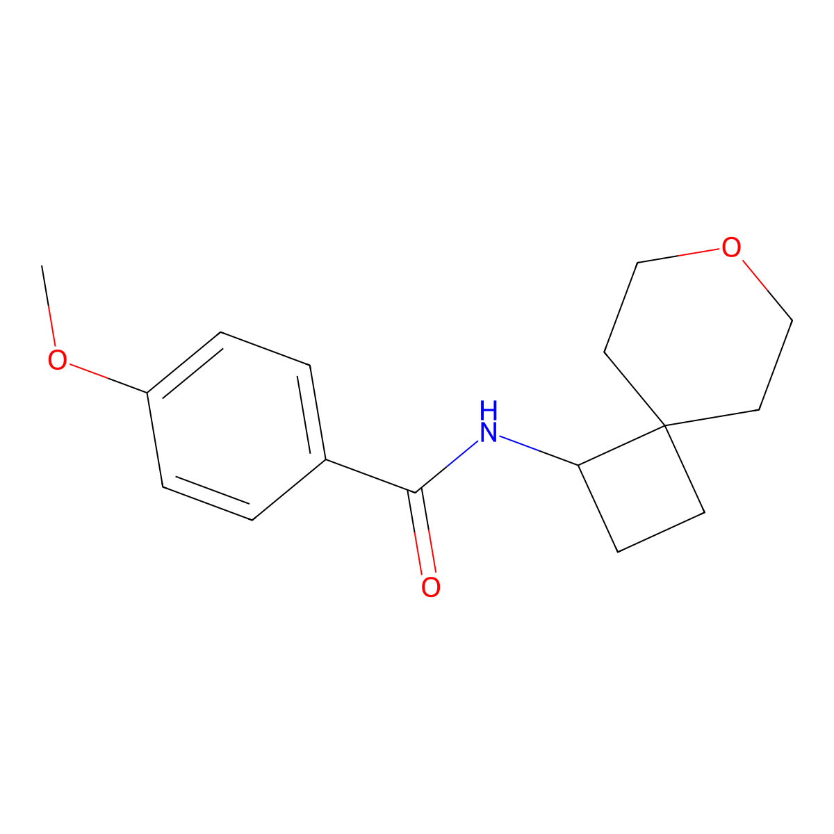 4-methoxy-N-{7-oxaspiro[3.5]nonan-1-yl}benzamide molecular structure, CAS 2176124-64-2