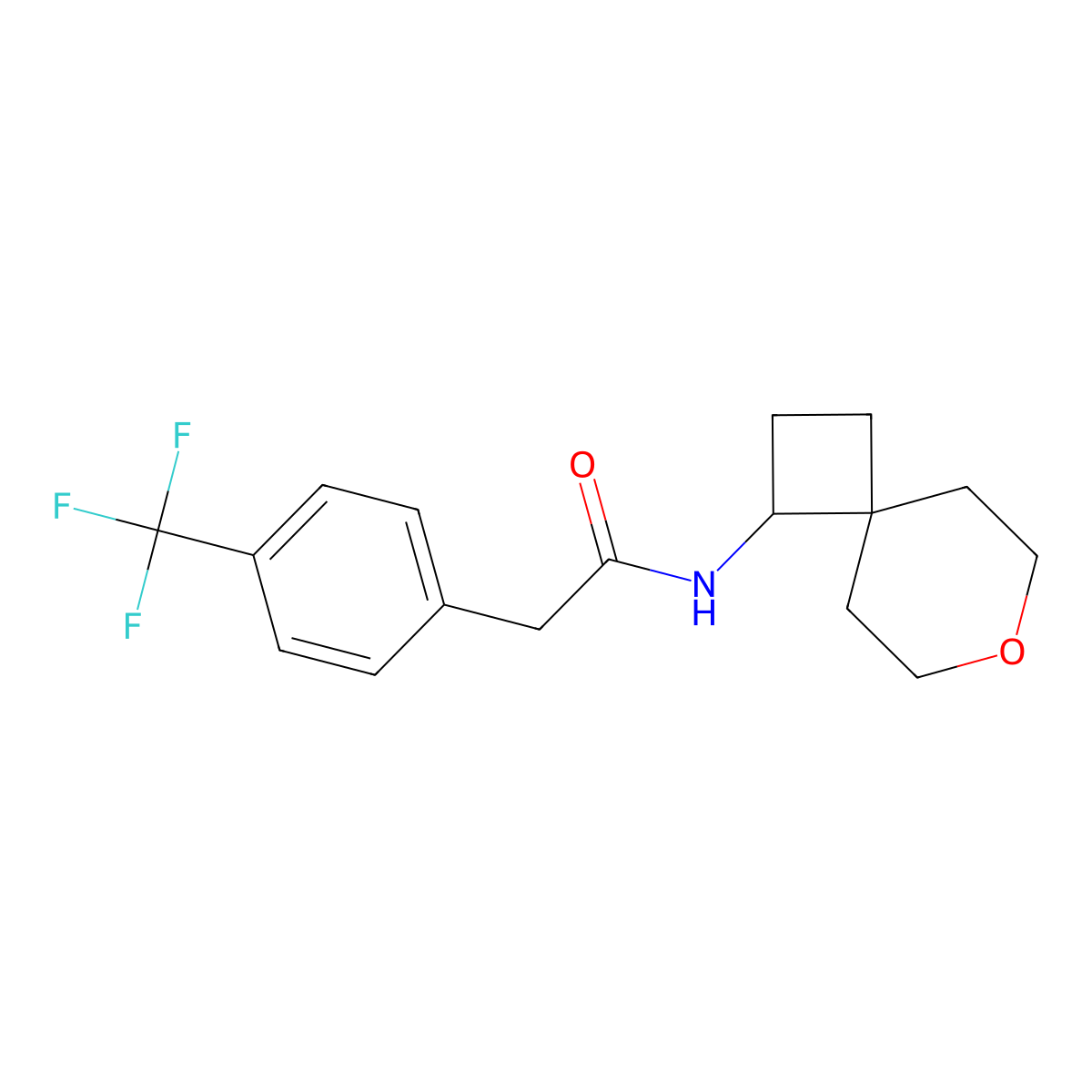 N-{7-oxaspiro[3.5]nonan-1-yl}-2-[4-(trifluoromethyl)phenyl]acetamide molecular structure, CAS 2176124-65-3