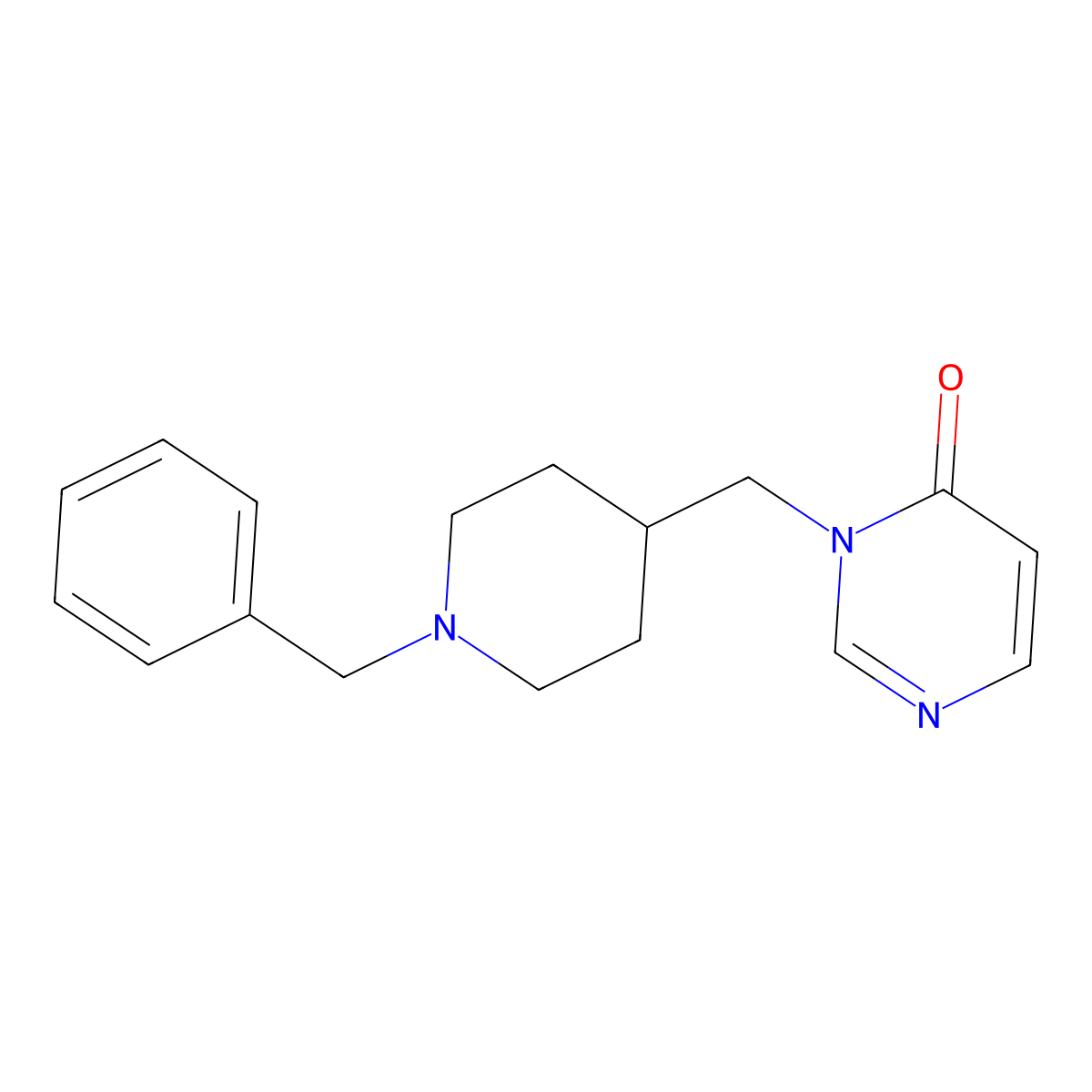 3-[(1-Benzylpiperidin-4-yl)methyl]-3,4-dihydropyrimidin-4-one molecular structure, CAS 2176124-75-5