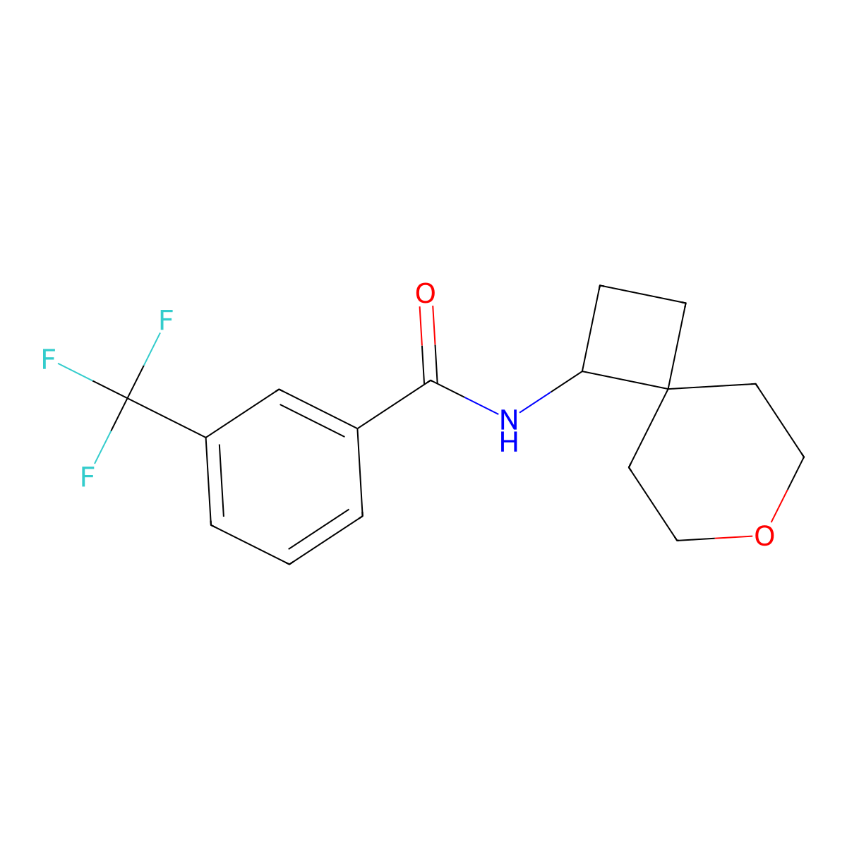 N-{7-oxaspiro[3.5]nonan-1-yl}-3-(trifluoromethyl)benzamide molecular structure, CAS 2176124-93-7