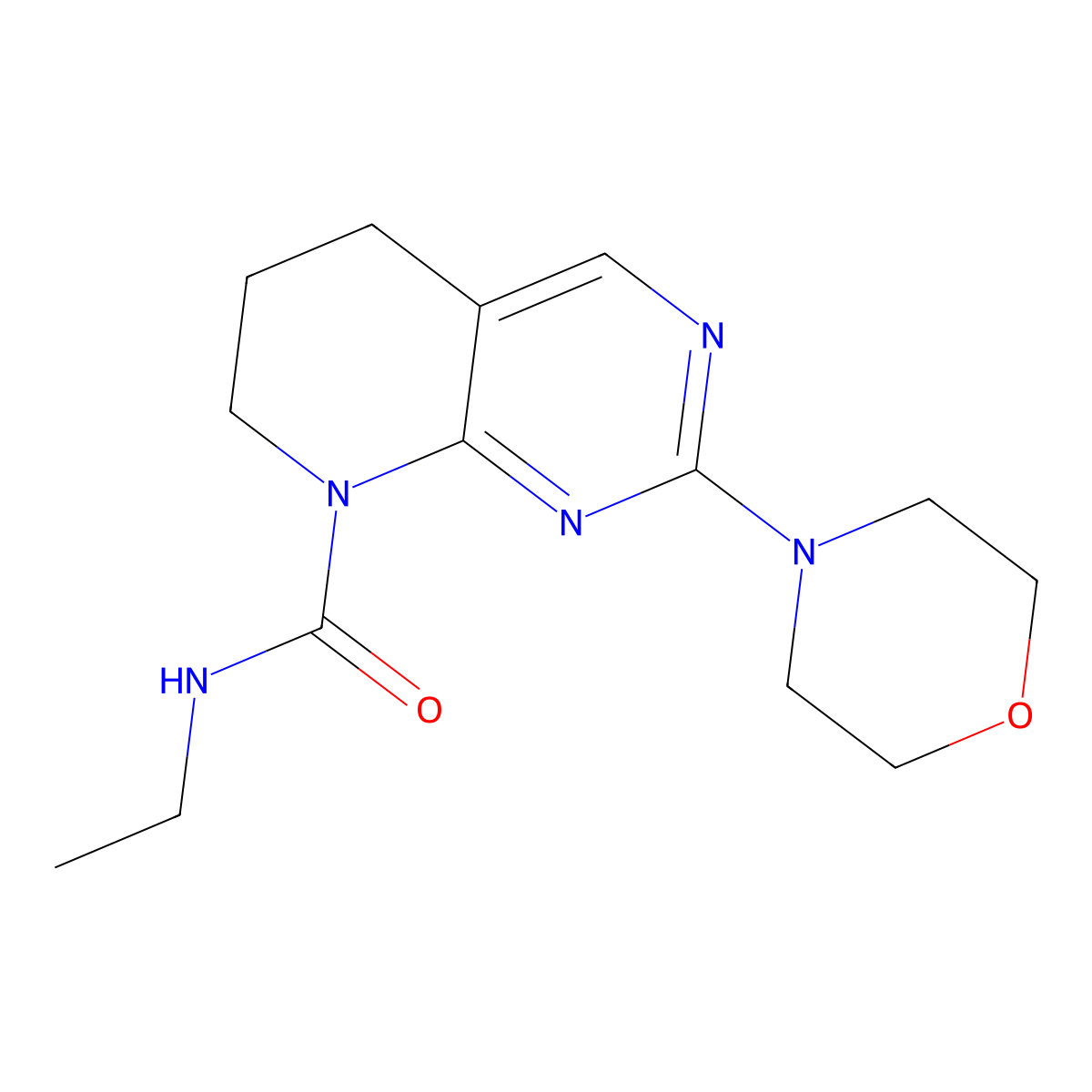N-ethyl-2-(morpholin-4-yl)-5H,6H,7H,8H-pyrido[2,3-d]pyrimidine-8-carboxamide molecular structure, CAS 2176125-05-4