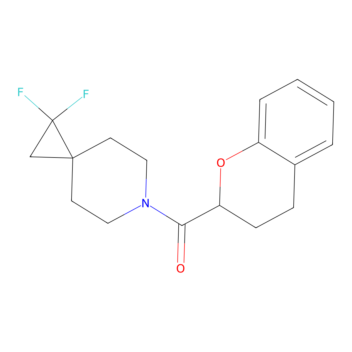 6-(3,4-dihydro-2H-1-benzopyran-2-carbonyl)-1,1-difluoro-6-azaspiro[2.5]octane molecular structure, CAS 2176125-18-9