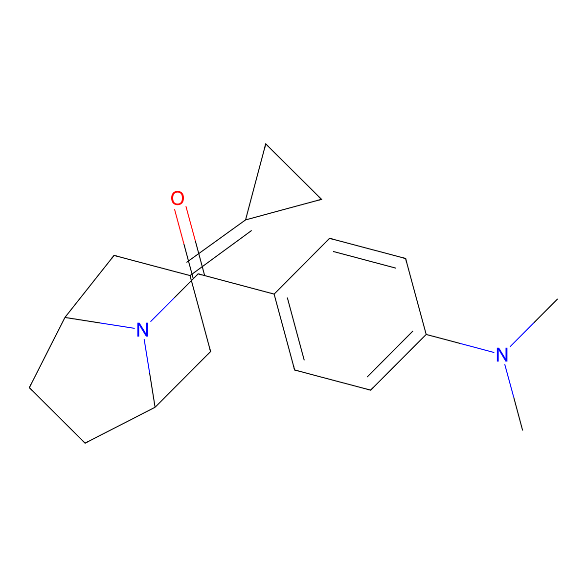 4-{3-cyclopropylidene-8-azabicyclo[3.2.1]octane-8-carbonyl}-N,N-dimethylaniline molecular structure, CAS 2176125-20-3