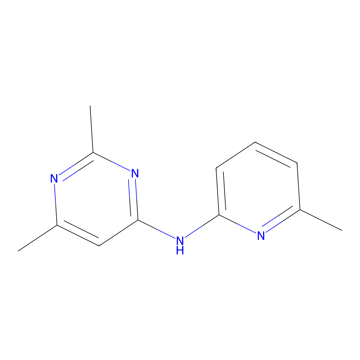 2,6-dimethyl-N-(6-methylpyridin-2-yl)pyrimidin-4-amine molecular structure, CAS 2176125-25-8