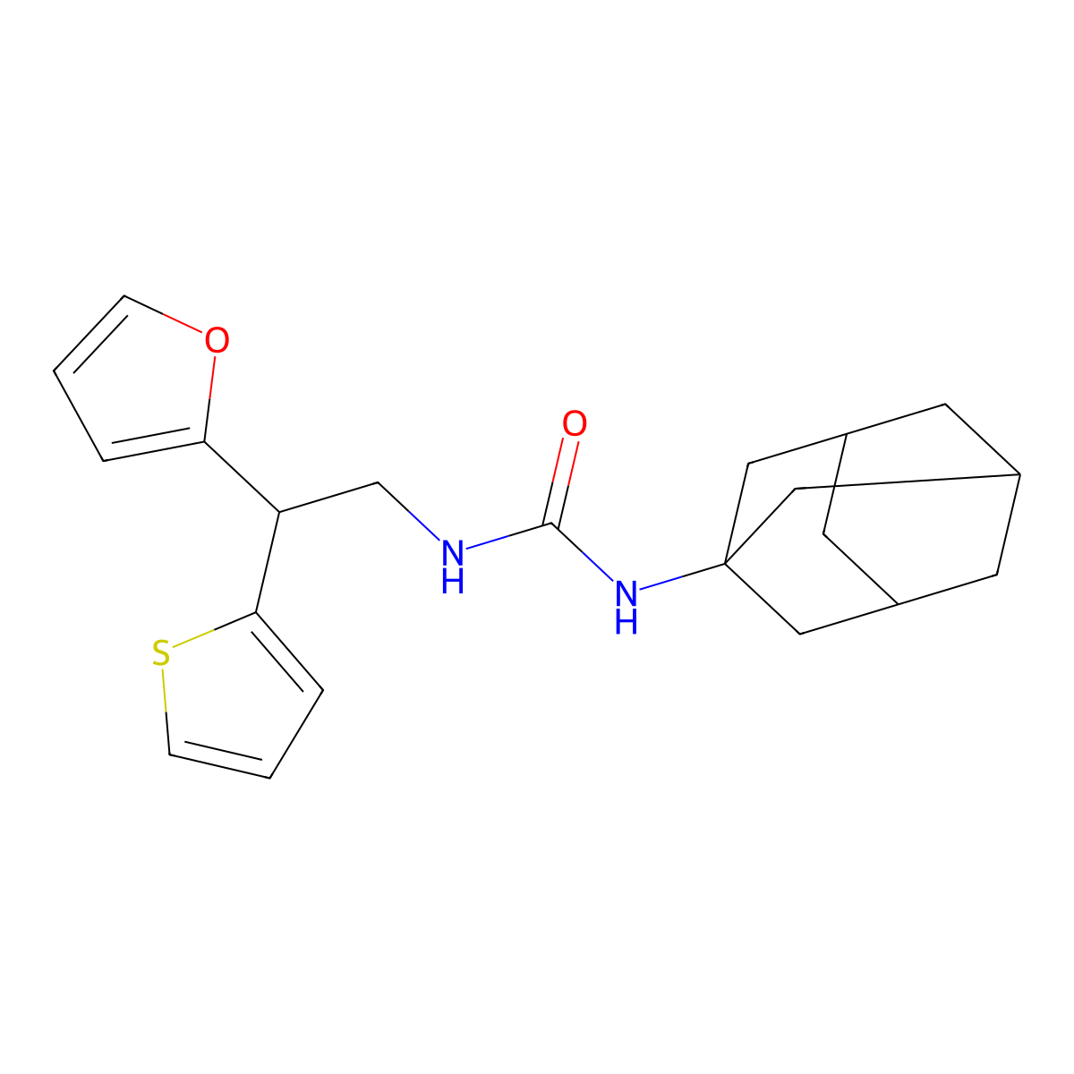 1-(Adamantan-1-yl)-3-[2-(furan-2-yl)-2-(thiophen-2-yl)ethyl]urea molecular structure, CAS 2176125-76-9