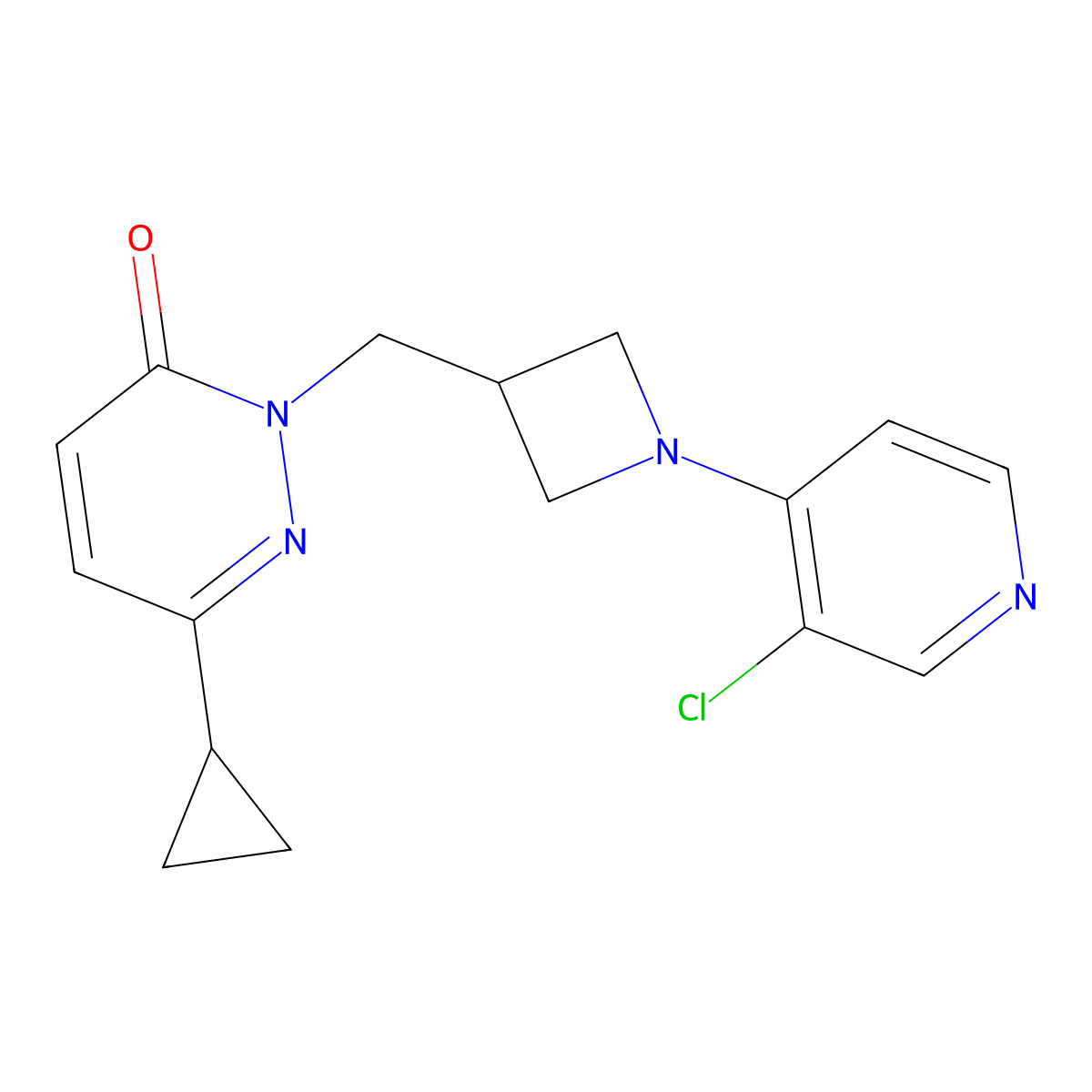 2-{[1-(3-Chloropyridin-4-yl)azetidin-3-yl]methyl}-6-cyclopropyl-2,3-dihydropyridazin-3-one molecular structure, CAS 2176125-90-7