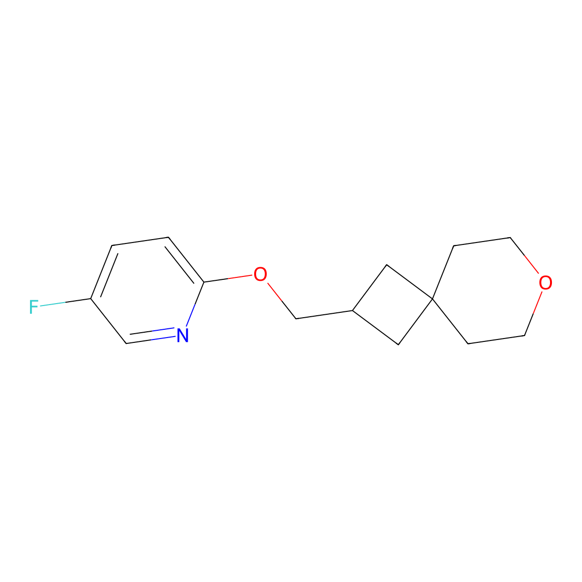 5-Fluoro-2-({7-oxaspiro[3.5]nonan-2-yl}methoxy)pyridine molecular structure, CAS 2176125-94-1