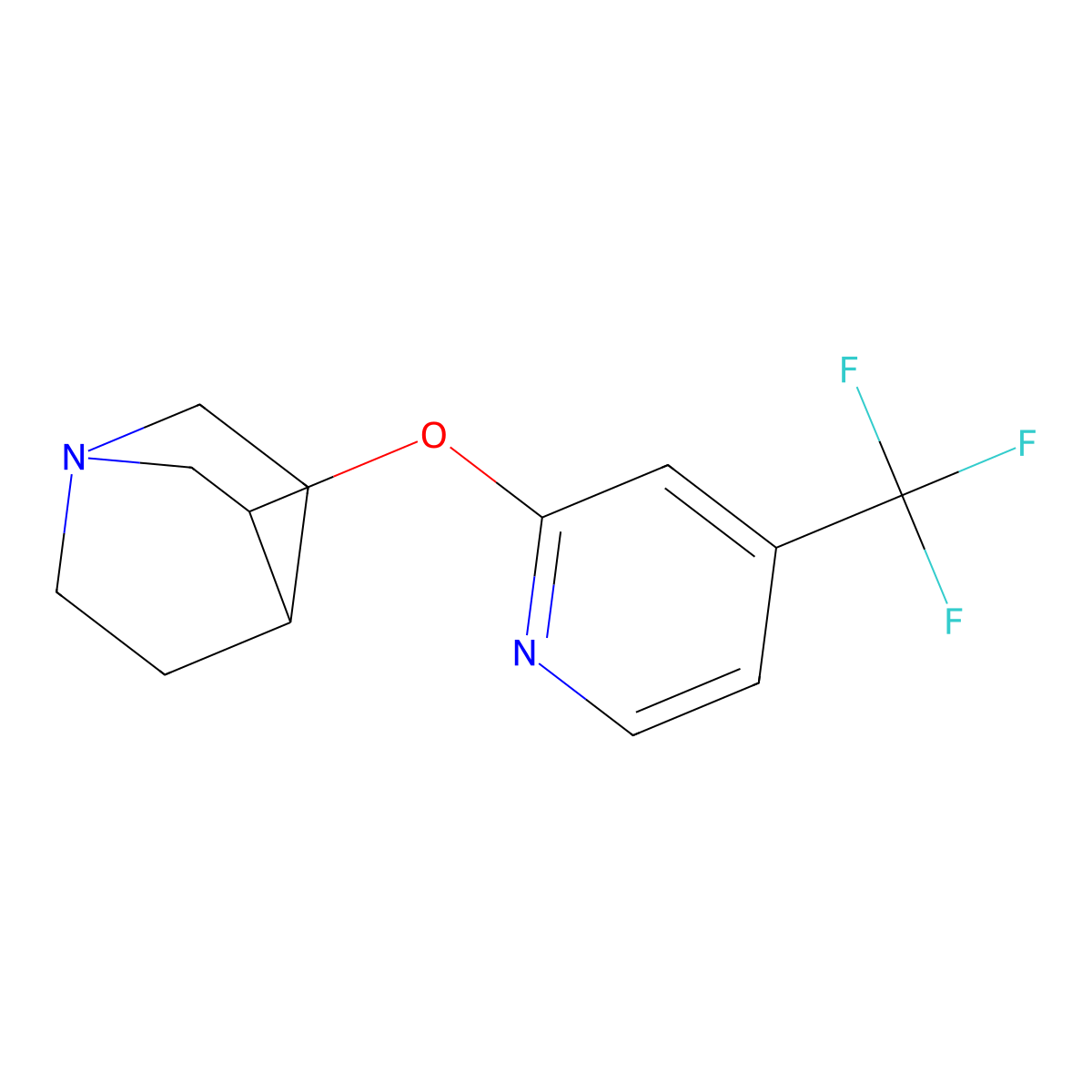 3-{[4-(Trifluoromethyl)pyridin-2-yl]oxy}-1-azabicyclo[2.2.2]octane molecular structure, CAS 2176125-99-6