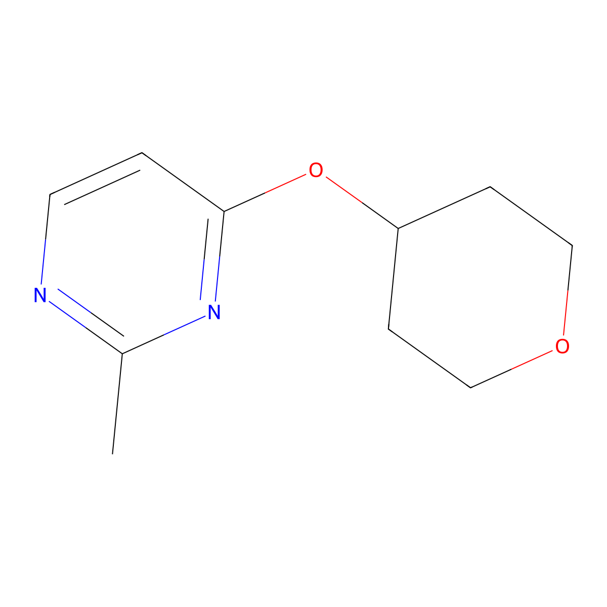2-Methyl-4-(oxan-4-yloxy)pyrimidine molecular structure, CAS 2176126-06-8