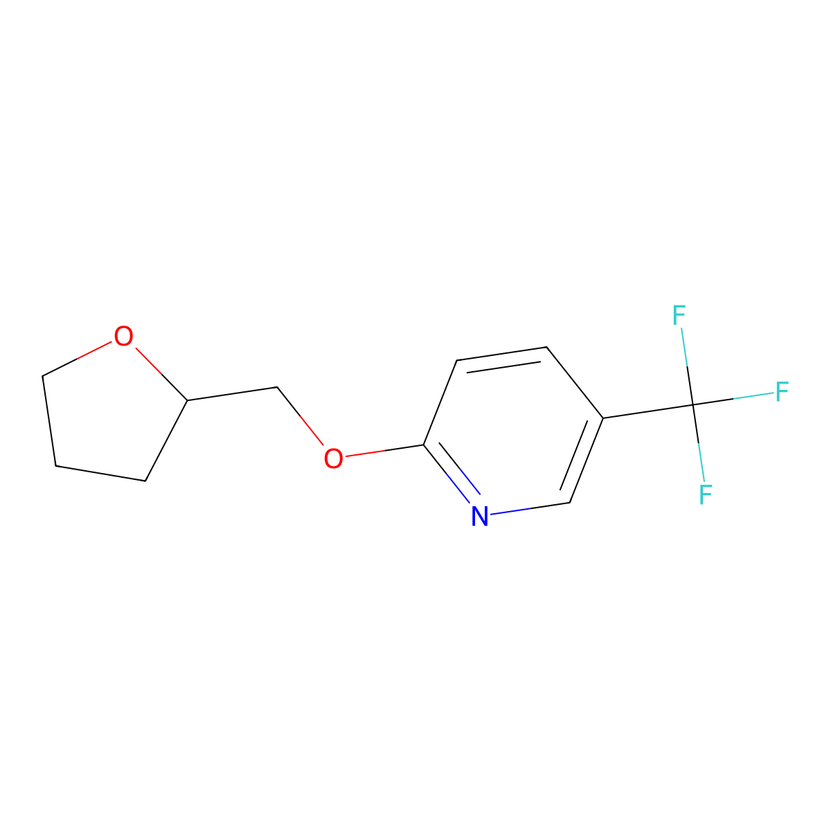 2-[(Oxolan-2-yl)methoxy]-5-(trifluoromethyl)pyridine molecular structure, CAS 2176126-07-9