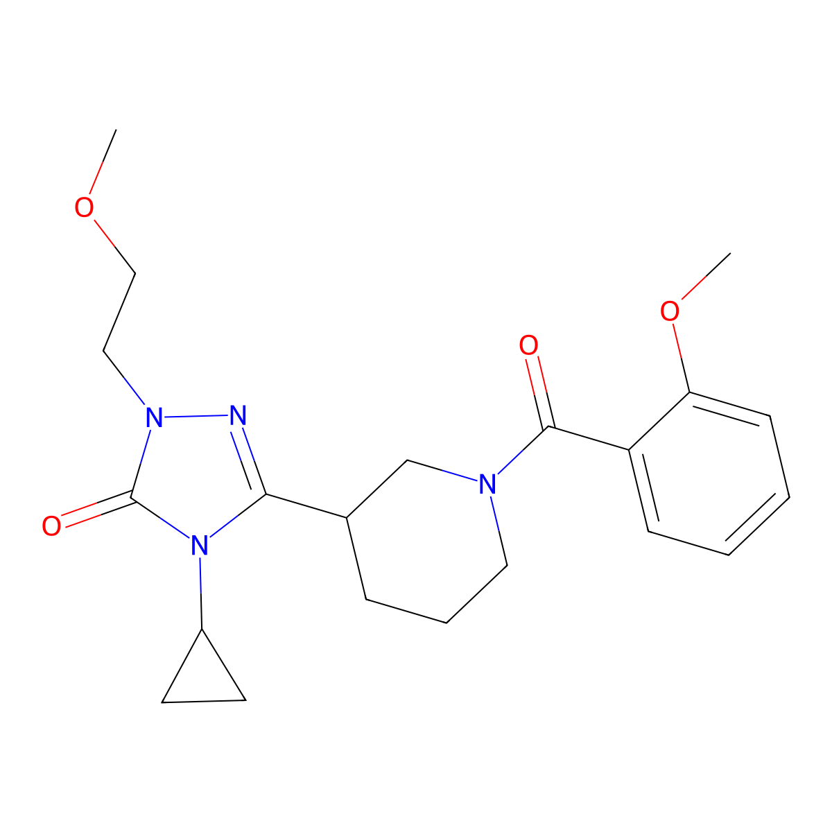4-cyclopropyl-3-(1-(2-methoxybenzoyl)piperidin-3-yl)-1-(2-methoxyethyl)-1H-1,2,4-triazol-5(4H)-one molecular structure, CAS 2176152-07-9
