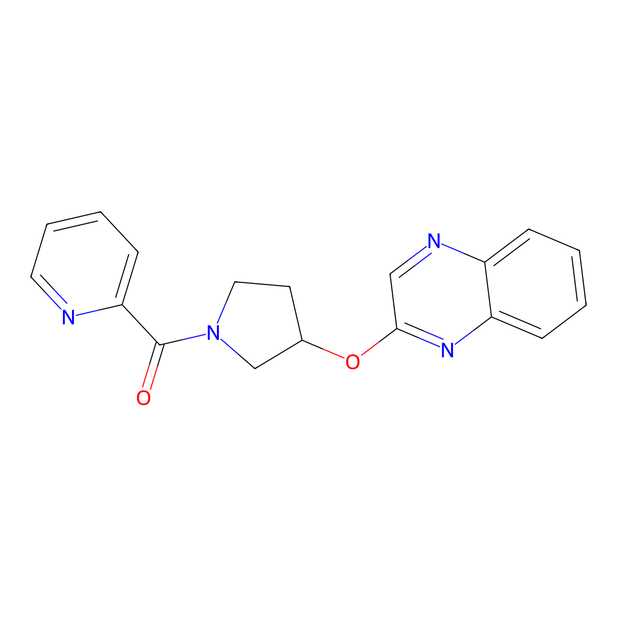 2-{[1-(Pyridine-2-carbonyl)pyrrolidin-3-yl]oxy}quinoxaline molecular structure, CAS 2176152-30-8