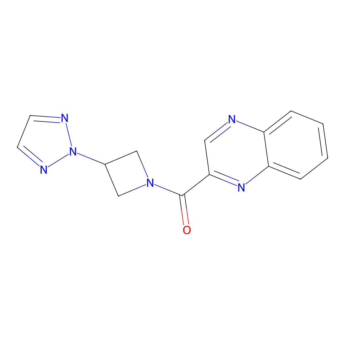 2-[3-(2H-1,2,3-triazol-2-yl)azetidine-1-carbonyl]quinoxaline molecular structure, CAS 2176152-38-6