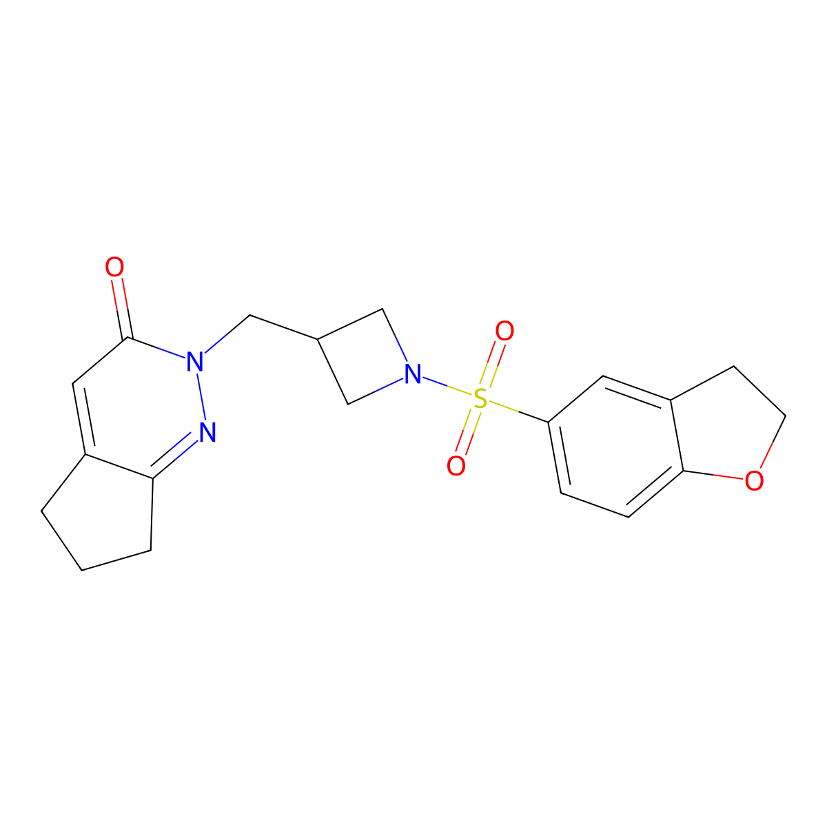 2-{[1-(2,3-dihydro-1-benzofuran-5-sulfonyl)azetidin-3-yl]methyl}-2H,3H,5H,6H,7H-cyclopenta[c]pyridazin-3-one molecular structure, CAS 2176152-43-3