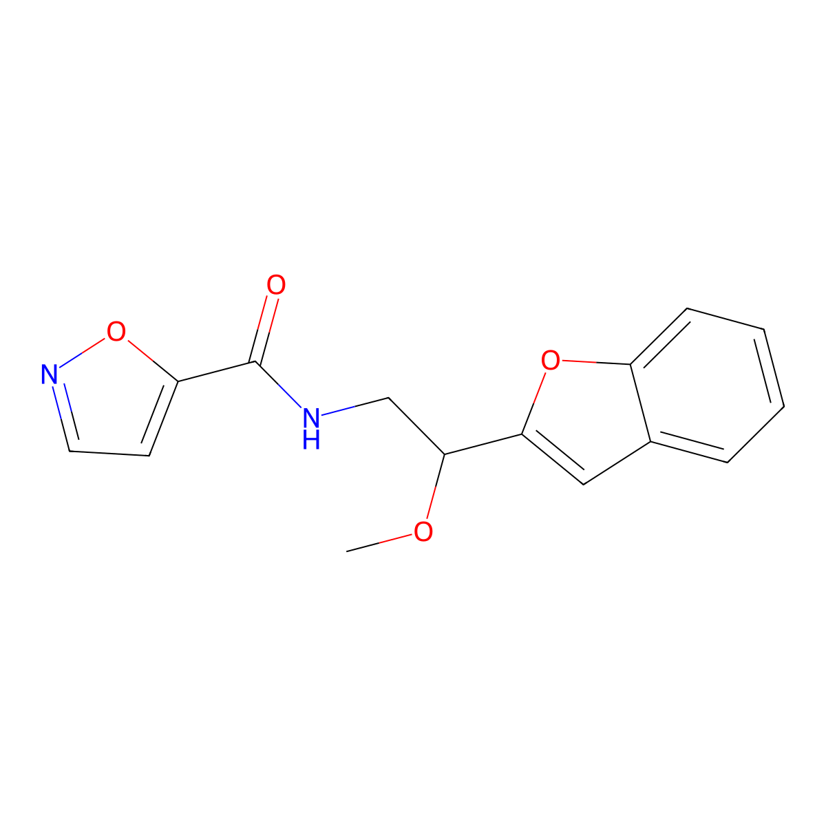 N-[2-(1-benzofuran-2-yl)-2-methoxyethyl]-1,2-oxazole-5-carboxamide molecular structure, CAS 2176152-44-4