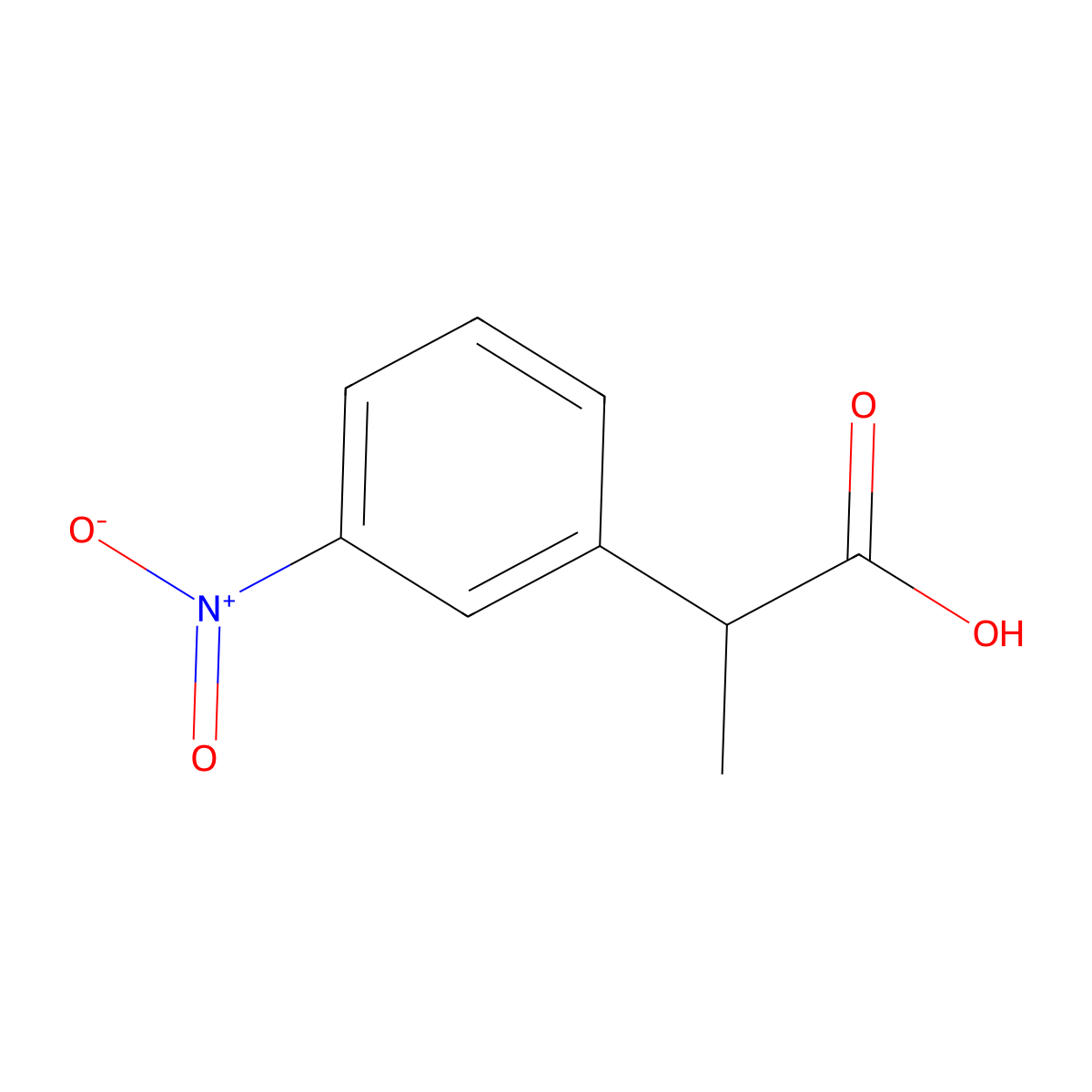 2-(3-nitrophenyl)propanoic Acid molecular structure, CAS 21762-10-7